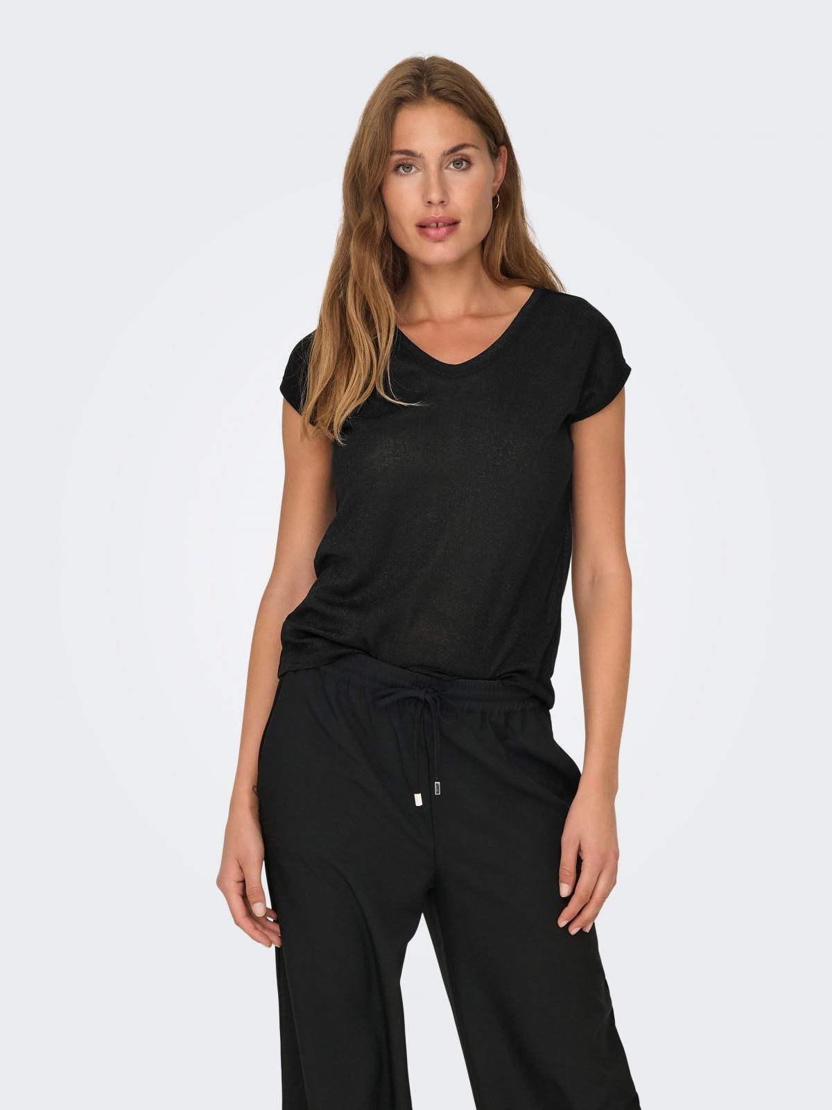 온리 베이직 소프트 루즈핏 반팔 티셔츠 15136069_2161 BLACK / BLACK - 상세 이미지 2