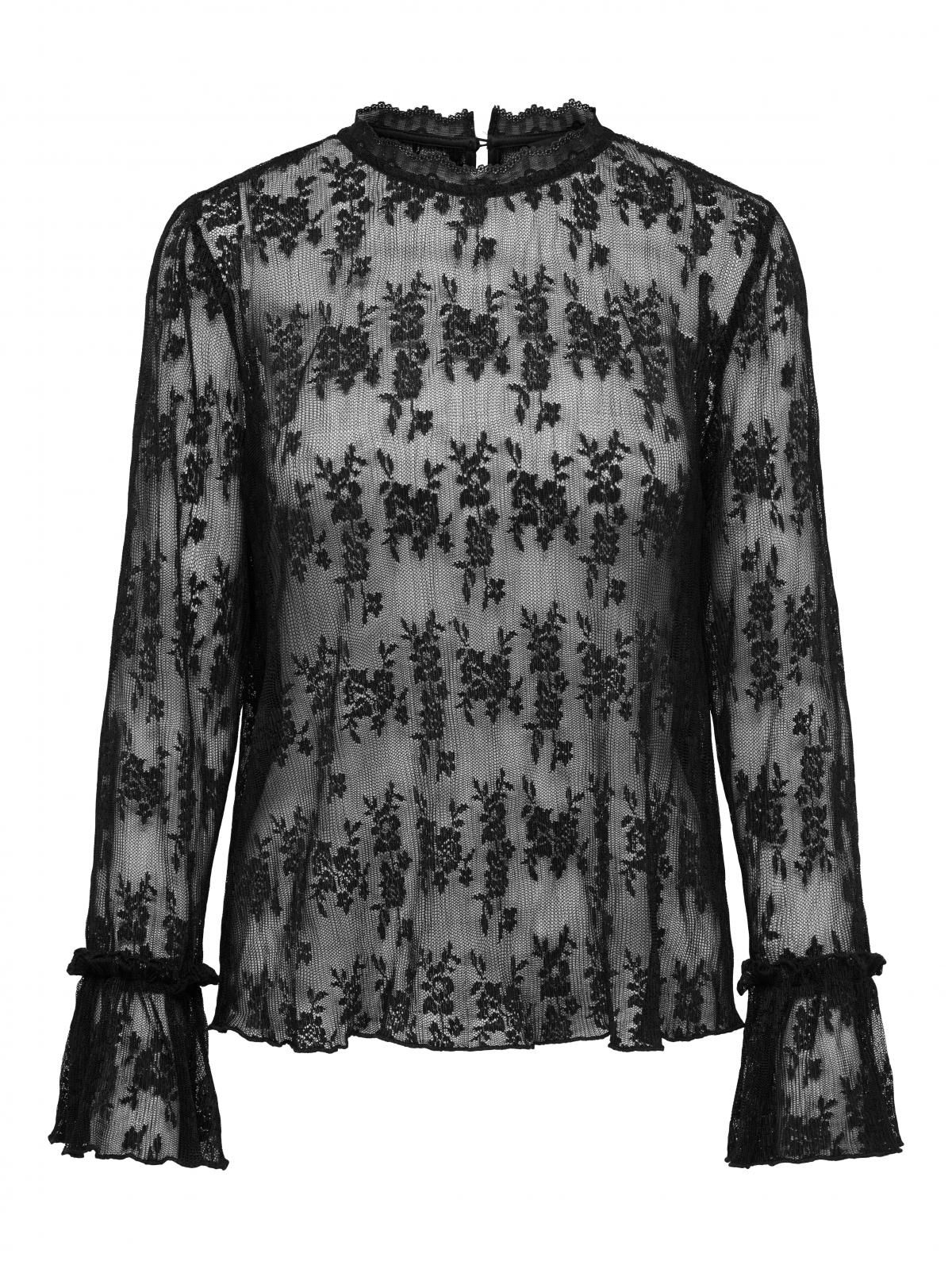 온리 레이스 시스루 블랙 블라우스 15375176_2161 BLACK / BLACK - 상세 이미지 3