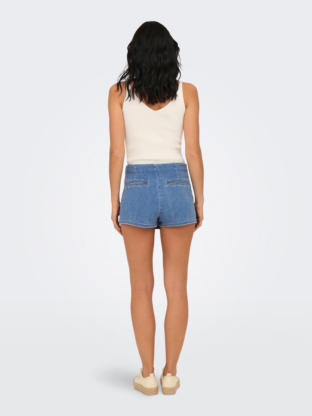 온리 데님 랩 미니 스커트 캐주얼 15349010_2115 BLUE / MEDIUM BLUE DENIM - 상세 이미지 2