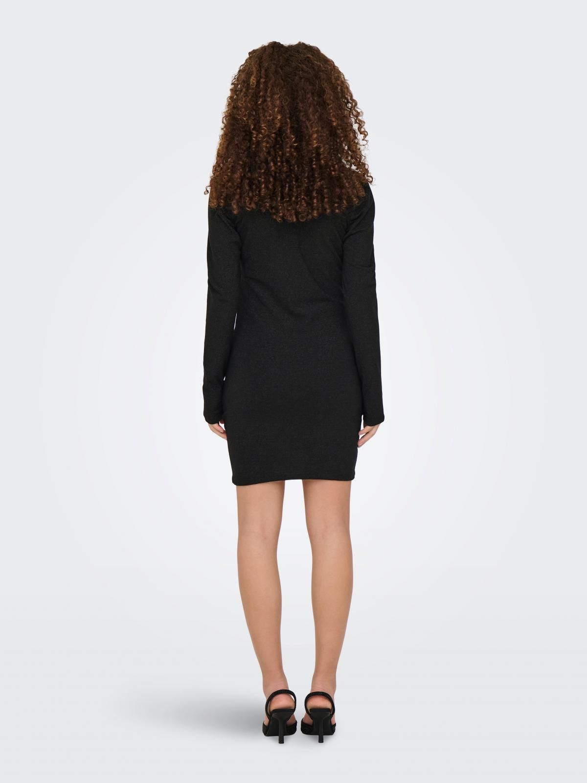 온리 슬림핏 글리터 퍼프슬리브 미니 원피스 15356682_2161_1215592 BLACK / BLACK - 상세 이미지 2