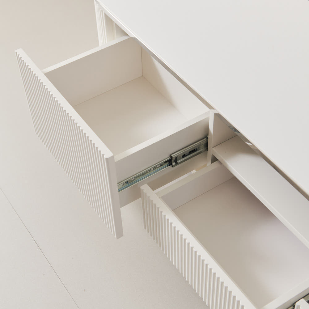 밀크 세라믹 템바보드 TV거실장 낮은 티비다이 티비장 2000, 화이트 실버