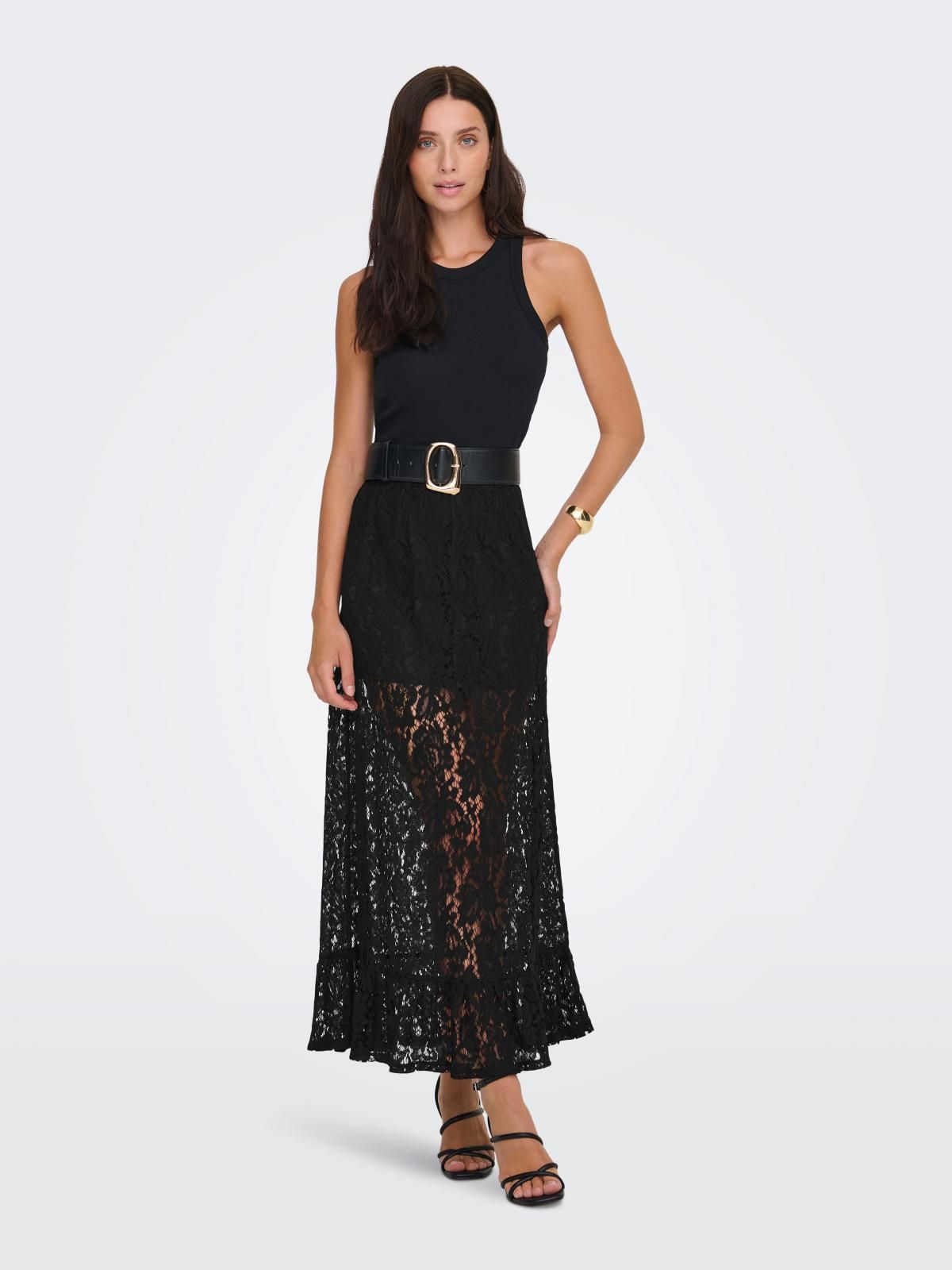 제이디와이 레이스 엘라스틱 롱 스커트 15361647_2161 BLACK / BLACK - 상세 이미지 5