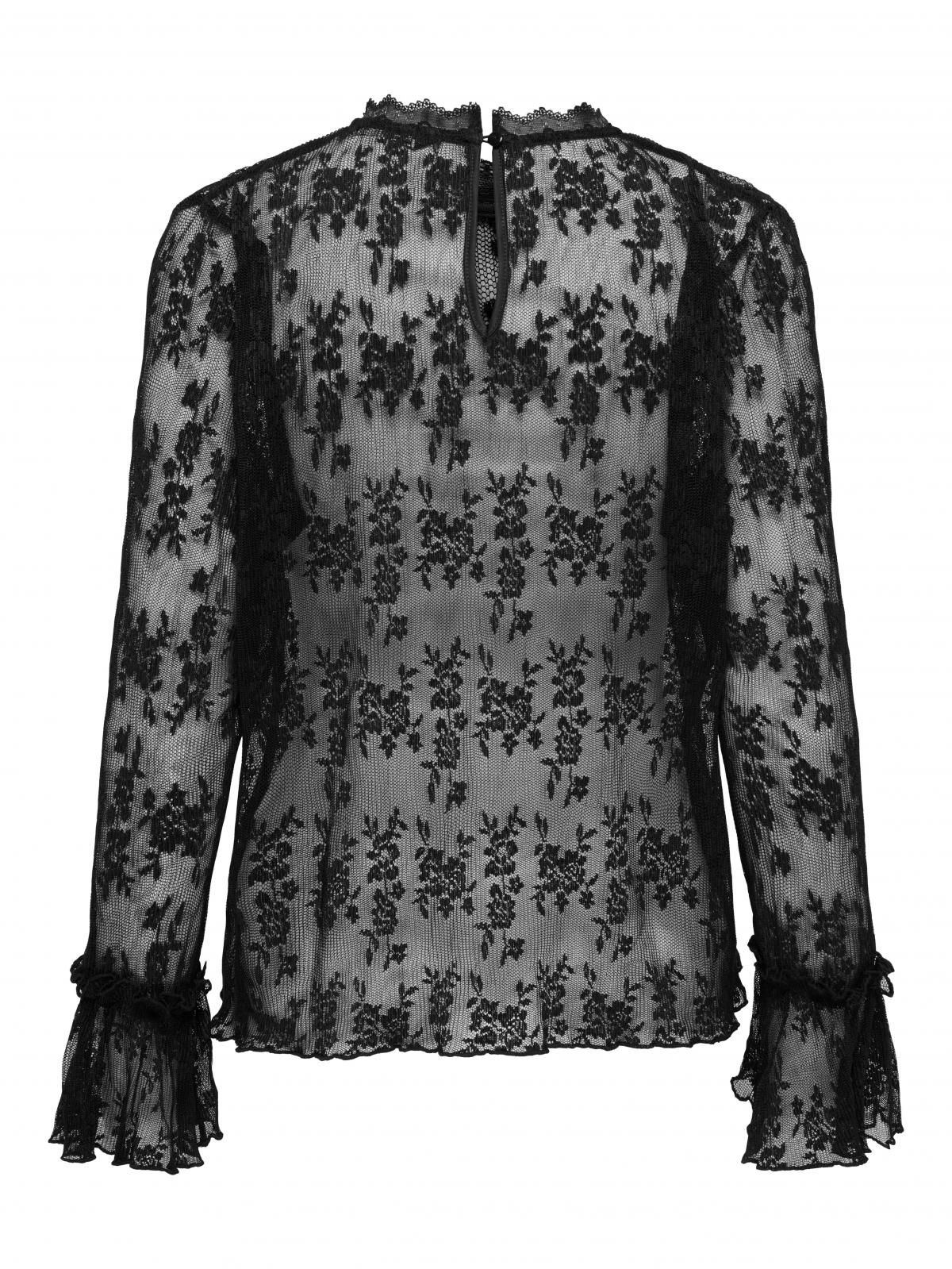 온리 레이스 시스루 블랙 블라우스 15375176_2161 BLACK / BLACK - 상세 이미지 4