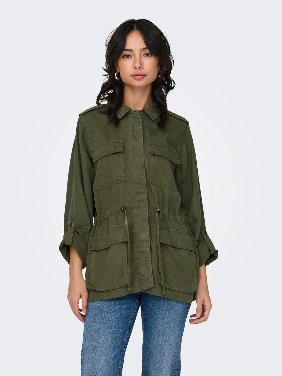 온리 테크니컬 카키 포켓 스트링 재킷 15309829_4263 GREEN / KALAMATA - 상세 이미지 2