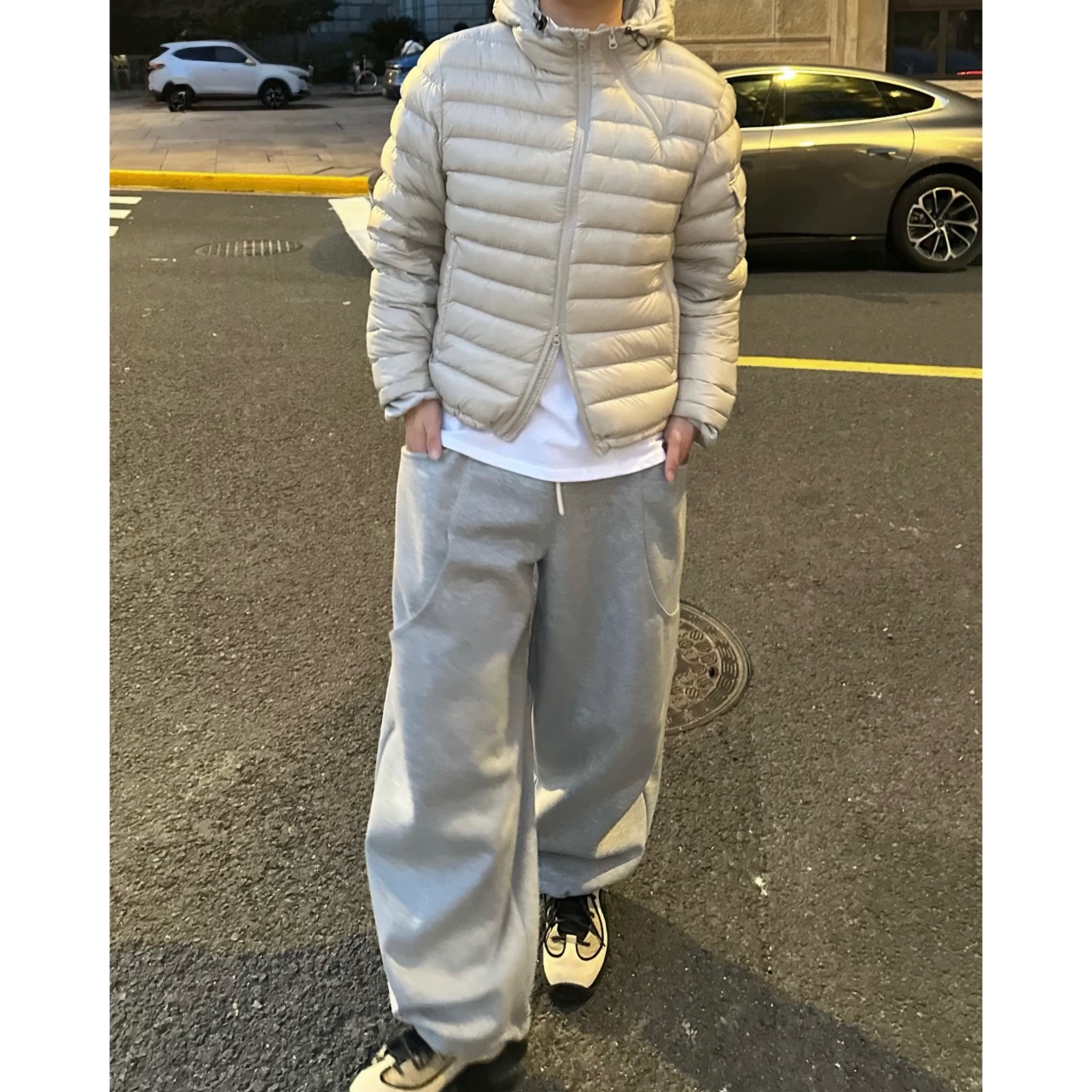 남자 덕다운 경량 후드 겨울 커플 다운 패딩 점퍼 - 상세 이미지 4
