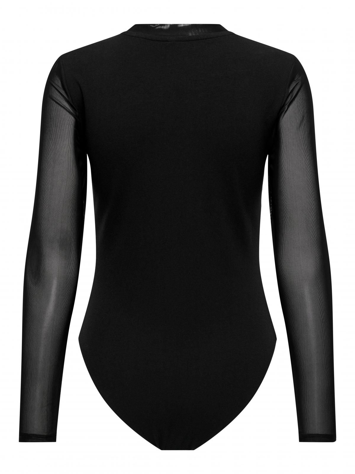 온리 메쉬 시스루 롱슬리브 바디수트 15315275_2161 BLACK / BLACK - 상세 이미지 4