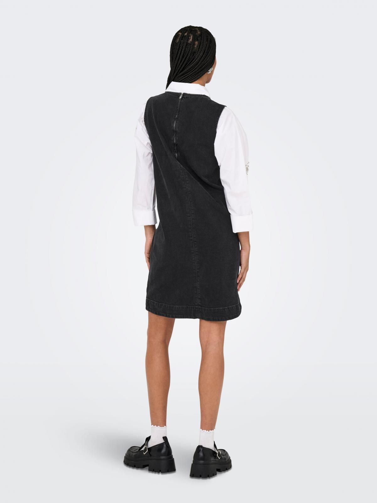 온리 데님 민소매 미니 원피스 라운드넥 15354762_8183 BLACK / WASHED BLACK - 상세 이미지 2