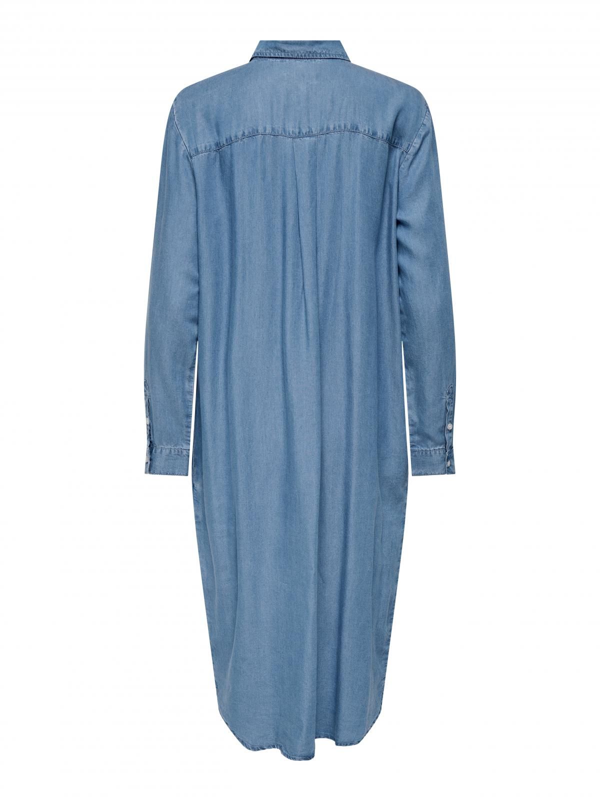 온리 데님 미디 원피스 셔츠카라 버튼업 15350529_2115 BLUE / MEDIUM BLUE DENIM - 상세 이미지 4