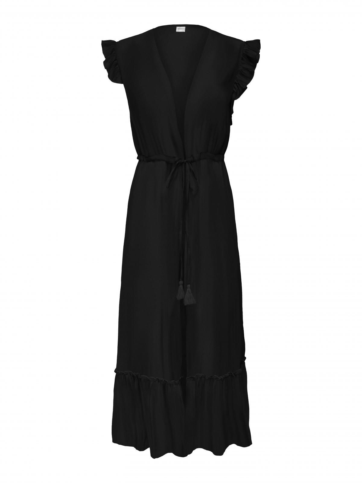 온리 시스루 비치웨어 롱 프릴 원피스 15251492_2161 BLACK / BLACK - 상세 이미지 3
