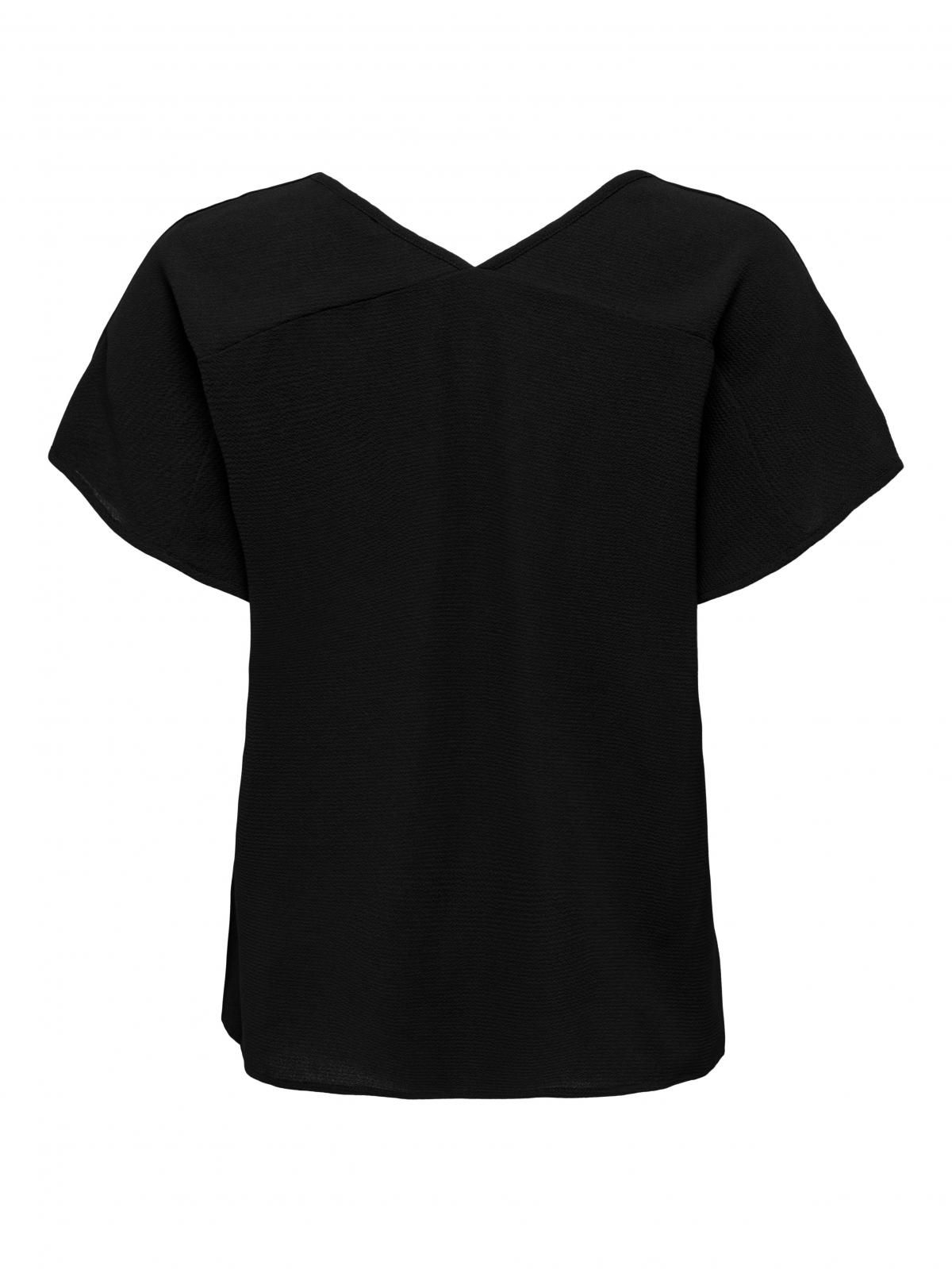 온리 베이직 블랙 브이넥 반팔 티셔츠 15290993_2161 BLACK / BLACK - 상세 이미지 5