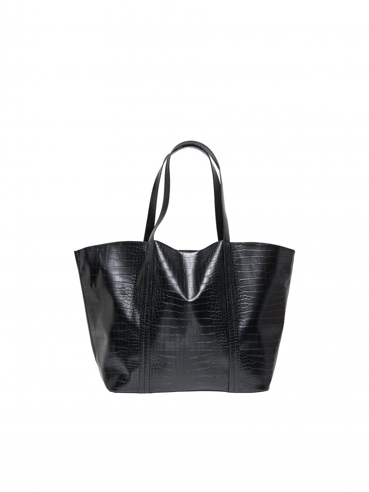 온리 블랙 크로커 엠보 쇼퍼백 15354321_2161_1205754 BLACK / BLACK - 상품 이미지