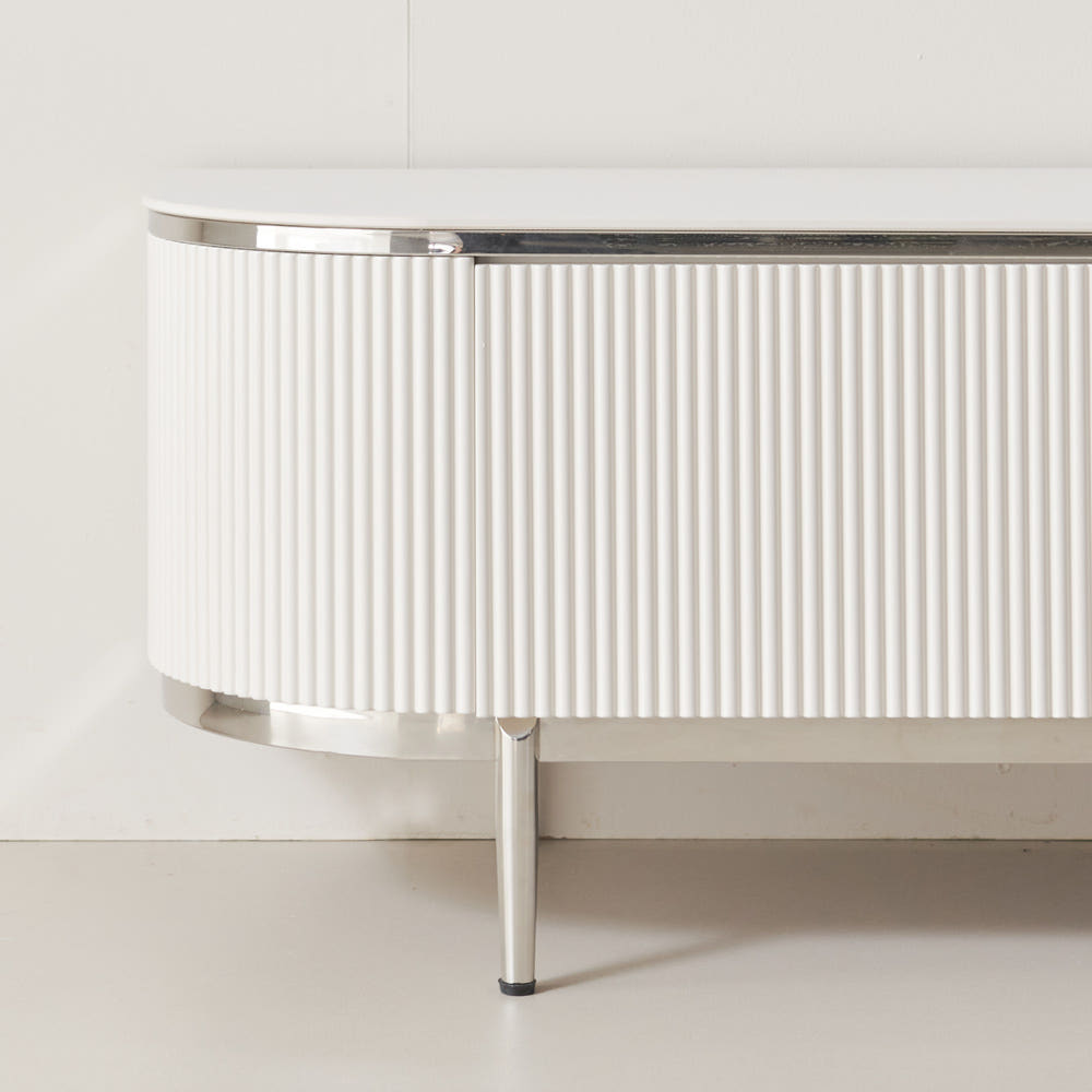 밀크 세라믹 템바보드 TV거실장 낮은 티비다이 티비장 2000, 화이트 실버