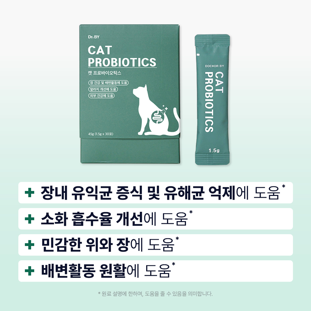 닥터바이 캣 프로바이오틱스 고양이 유산균 장 건강 영양제 30포, 1개