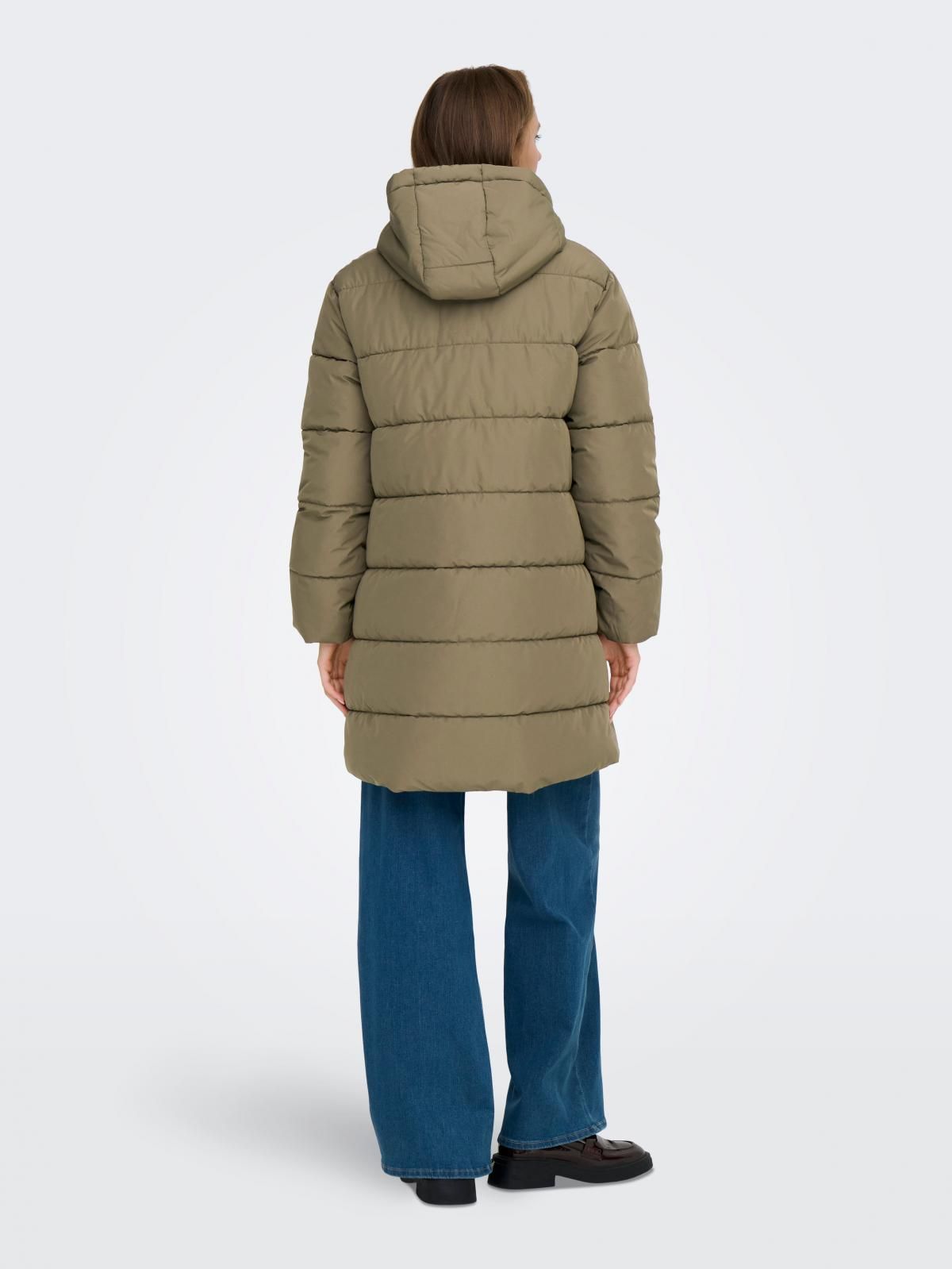 온리 테크니컬 후드 롱 패딩 코트 15359695_189 GREY / STONE GRAY - 상세 이미지 3