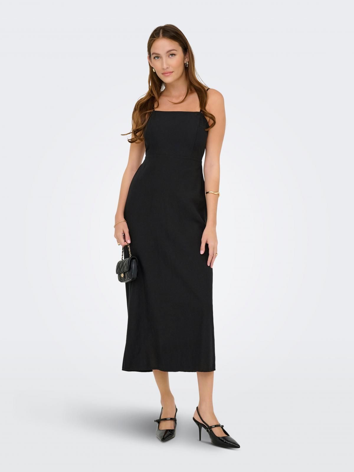 온리 베이직 슬리브리스 롱 원피스 15357771_2161 BLACK / BLACK - 상세 이미지 5
