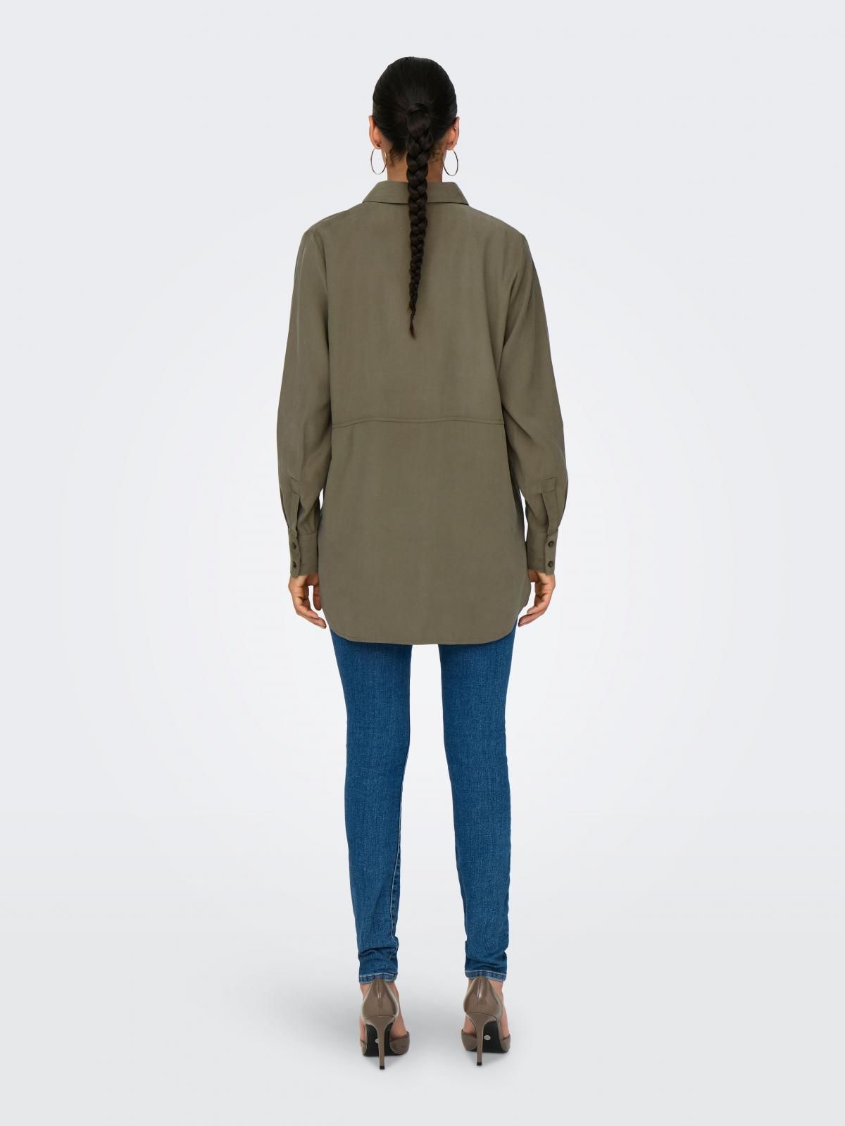 제이디와이 오버핏 테크니컬 카키 셔츠 15284703_120 GREY / WALNUT - 상세 이미지 3