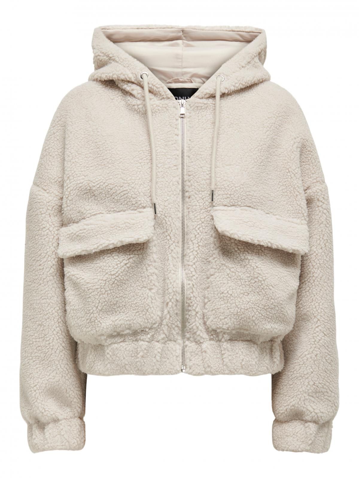 온리 테디 플리스 후드 집업 재킷 15335779_115 BEIGE / PUMICE STONE - 상세 이미지 3