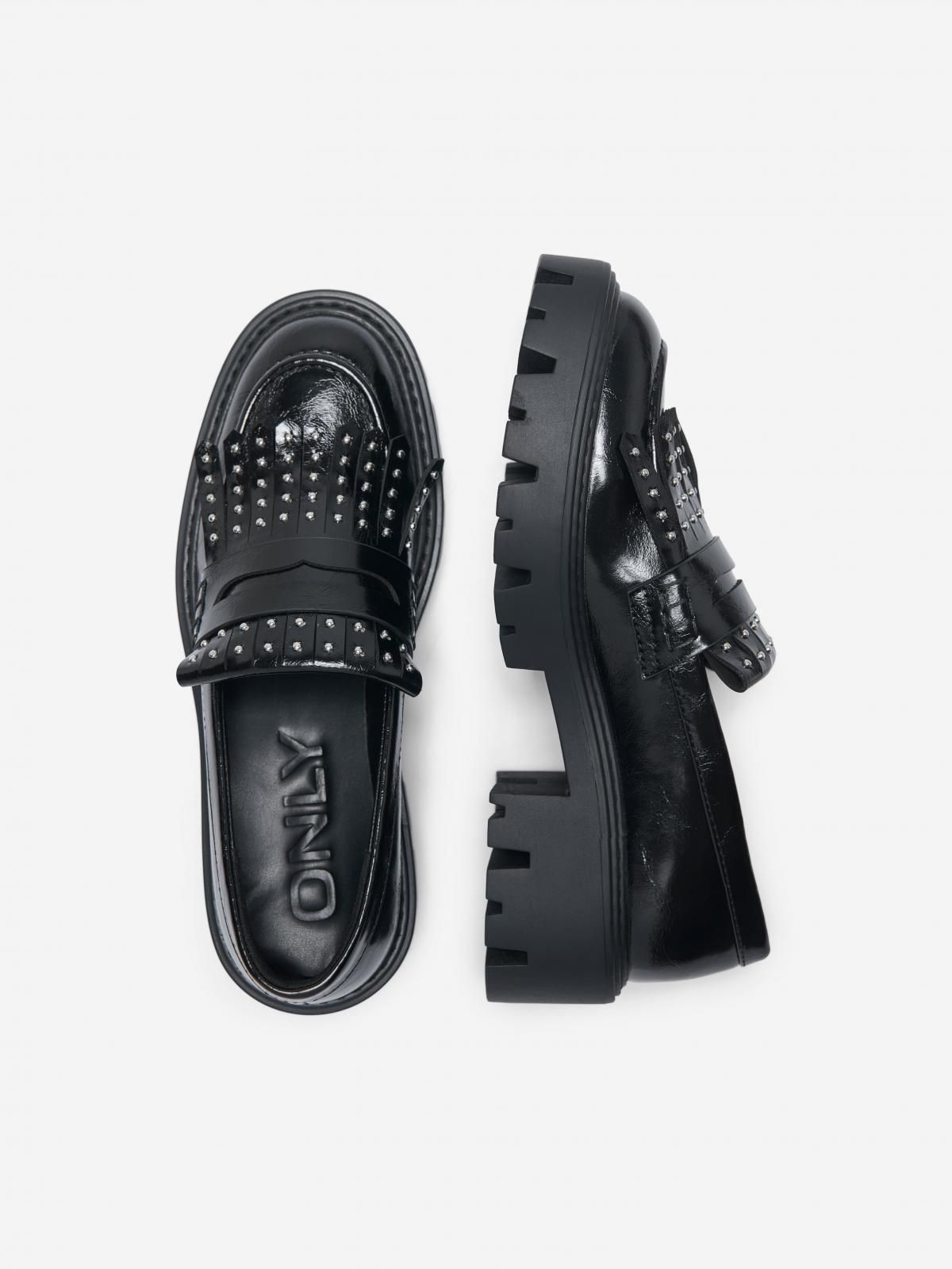 온리 청키솔 프릴 스터드 베이직 로퍼 15356272_2161 BLACK / BLACK - 상세 이미지 3