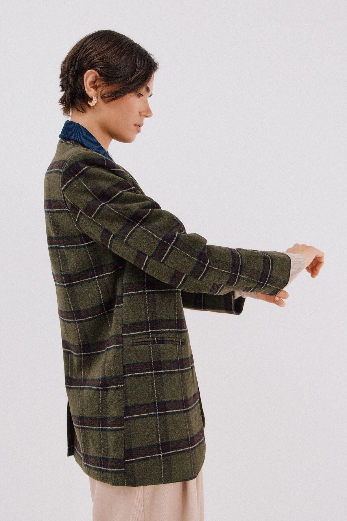 꼬르떼피엘 코듀로이 칼라 체크 울 블레이저 6502151 ESTAMPADO VERDE - 상세 이미지 2