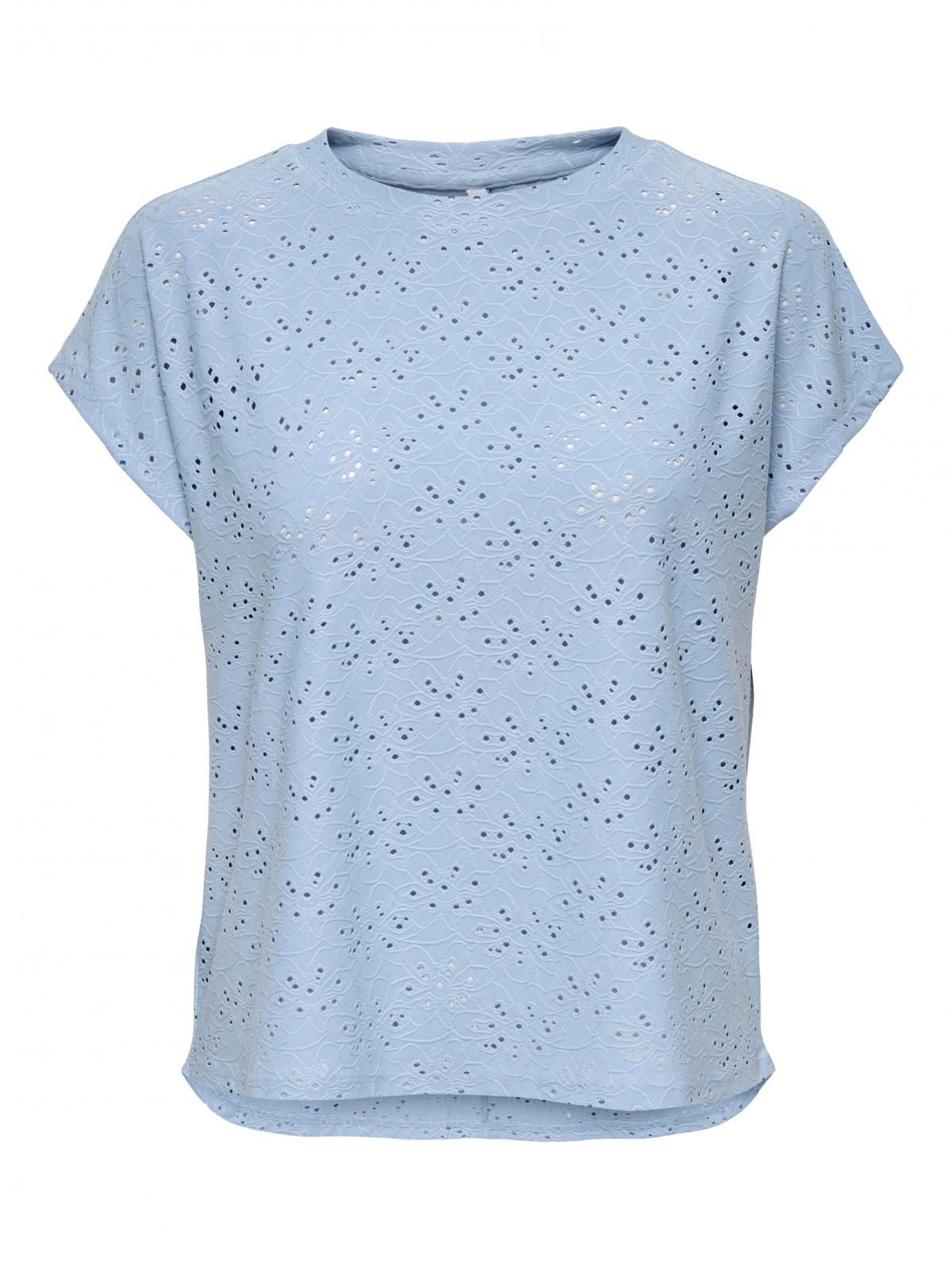 온리 레이스 디테일 라운드넥 반팔 티셔츠 15231005_3013 BLUE / SOFT CHAMBRAY - 상세 이미지 4