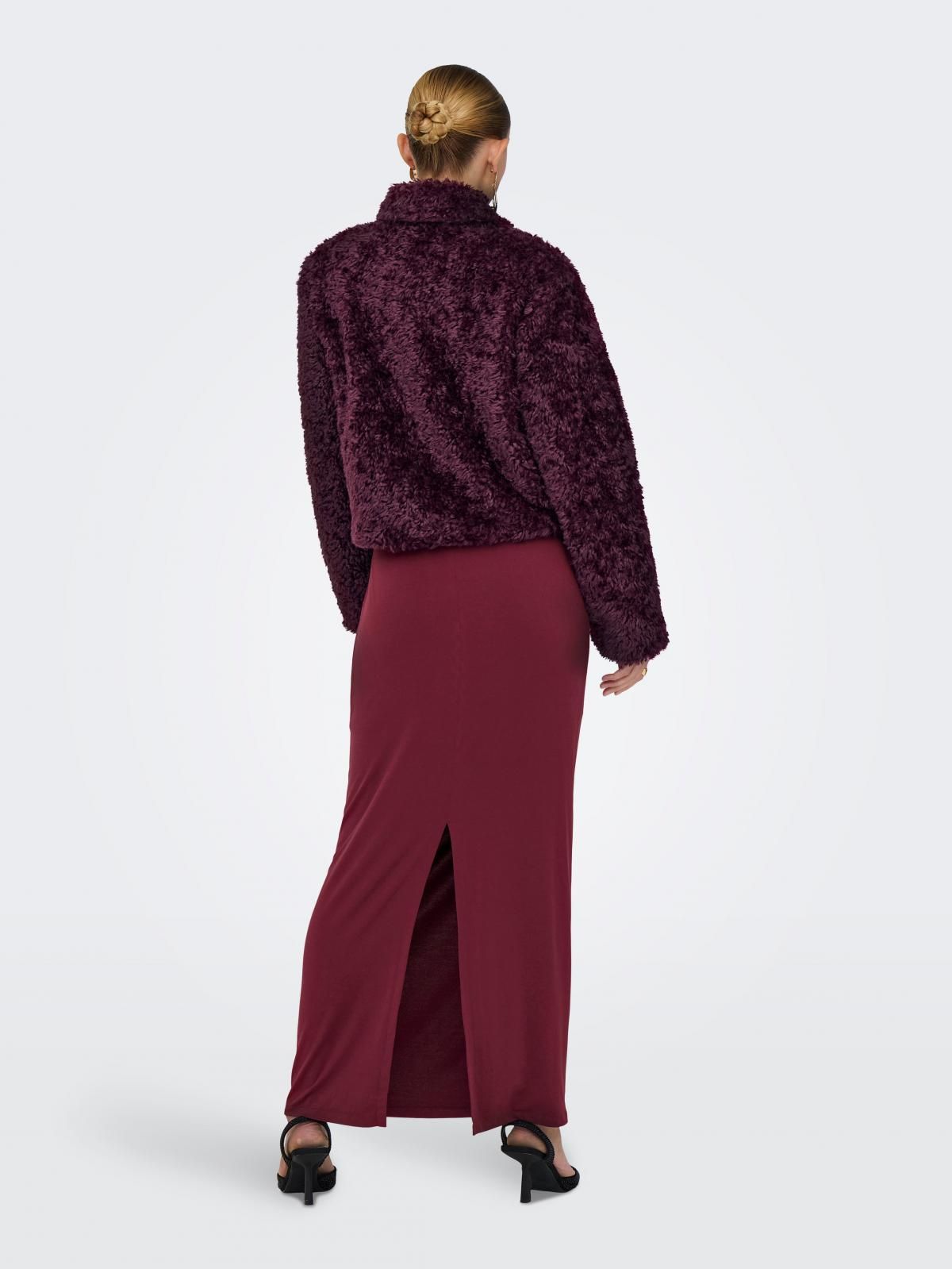 온리 테디 퍼 숏 코트 15352795_1045 PURPLE / MAUVE WINE - 상세 이미지 2