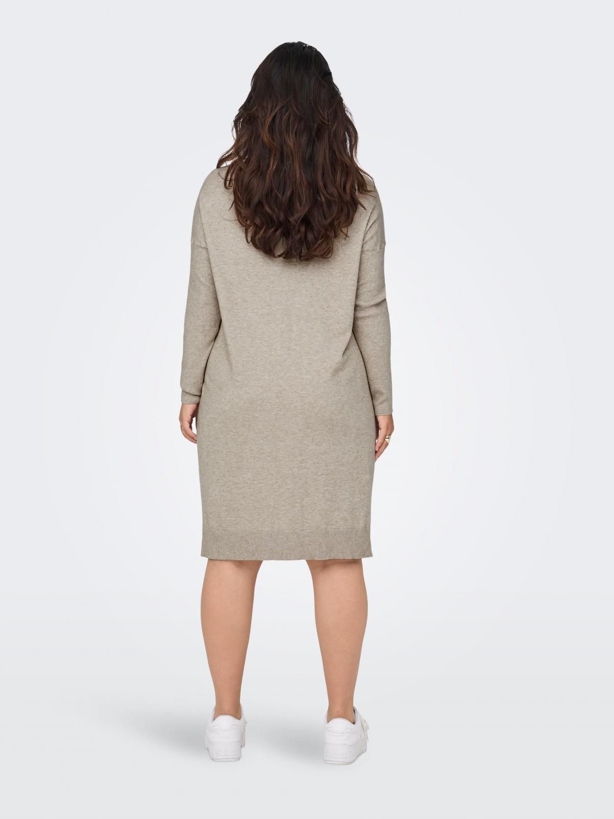 온리 베이직 브이넥 니트 미니 원피스 15263791_8203_980125 BROWN / MOCHA MERINGUE - 상세 이미지 2