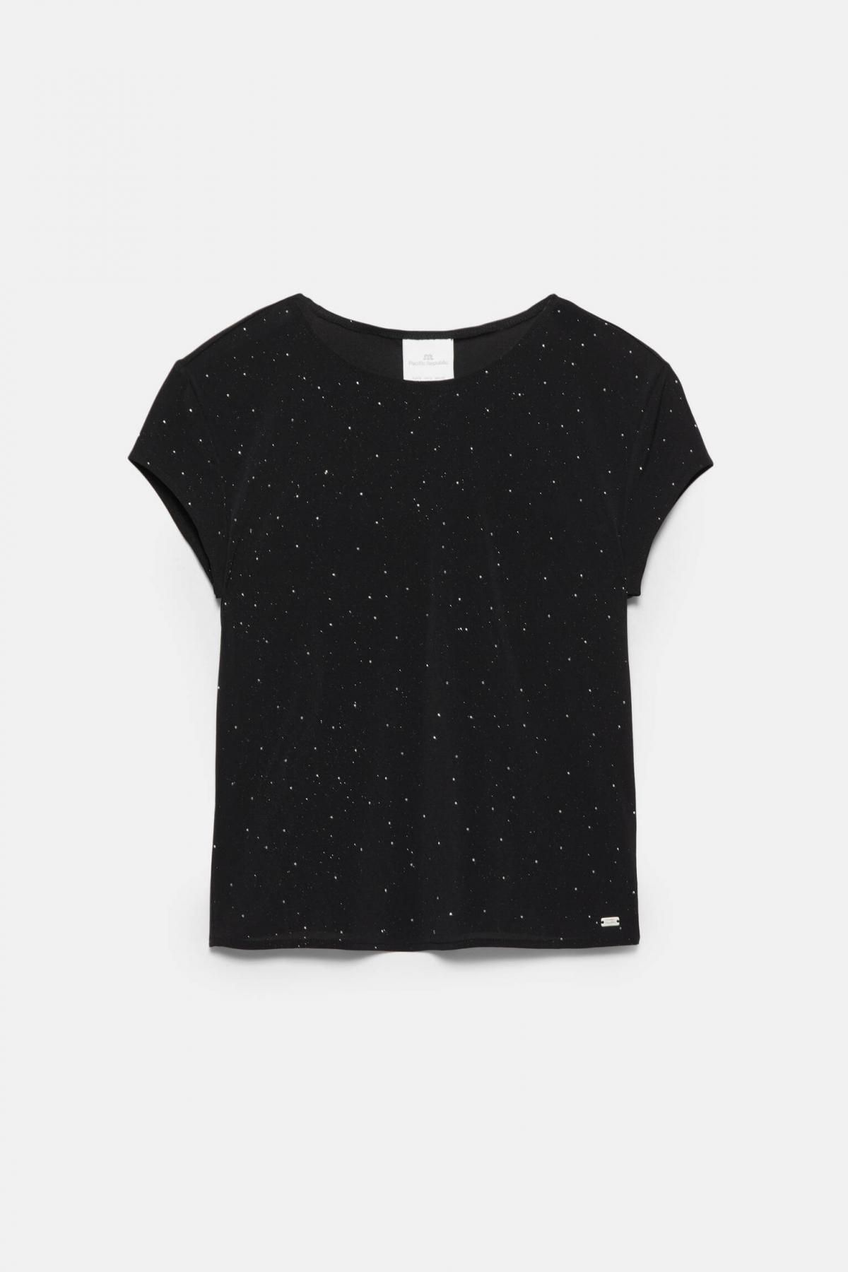 풀앤베어 글리터 라운드넥 블랙 반팔 티셔츠 3230/300 BLACK - 상품 이미지
