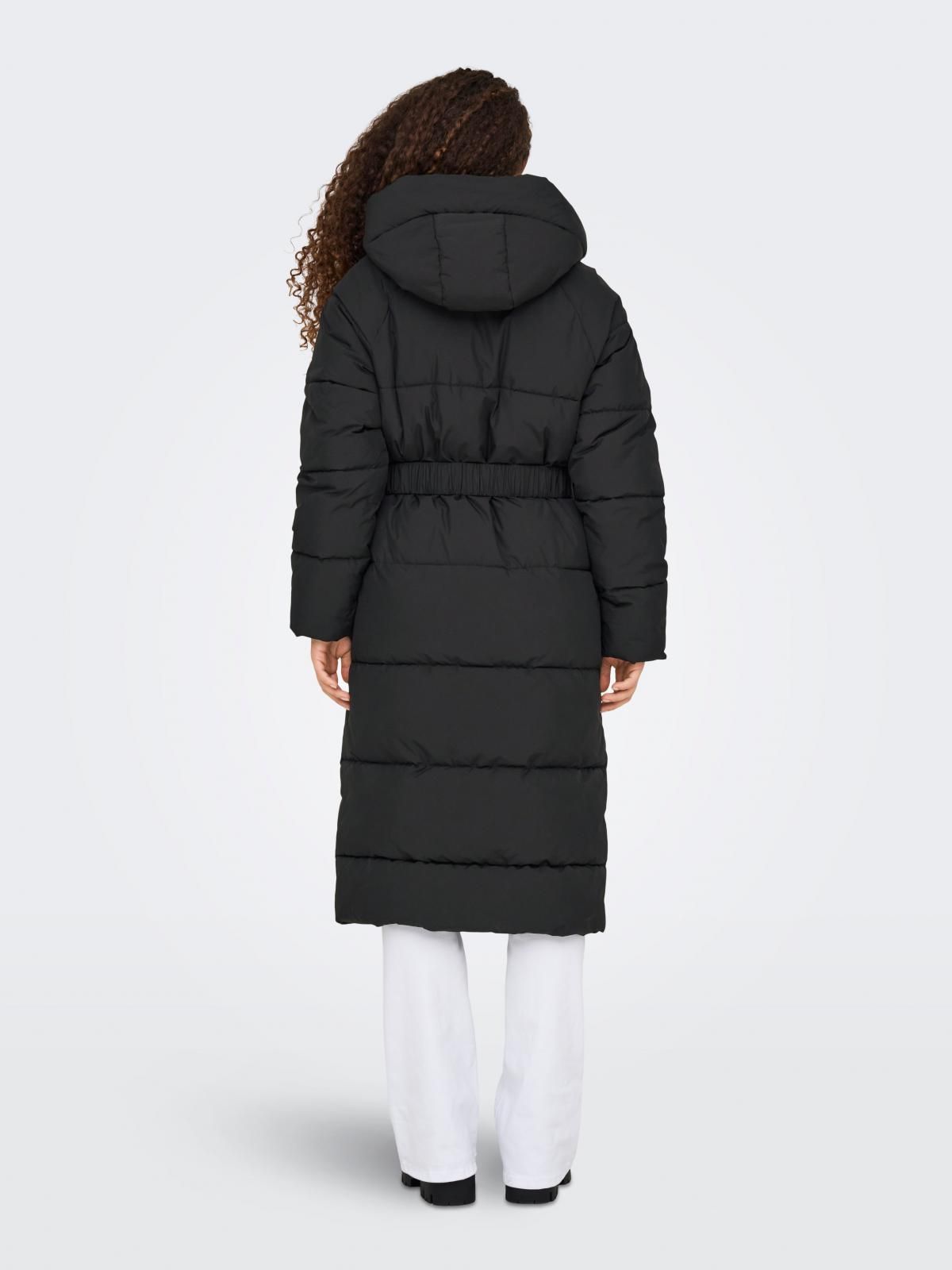온리 벨티드 롱패딩 후드 코트 15341017_2161 BLACK / BLACK - 상세 이미지 3
