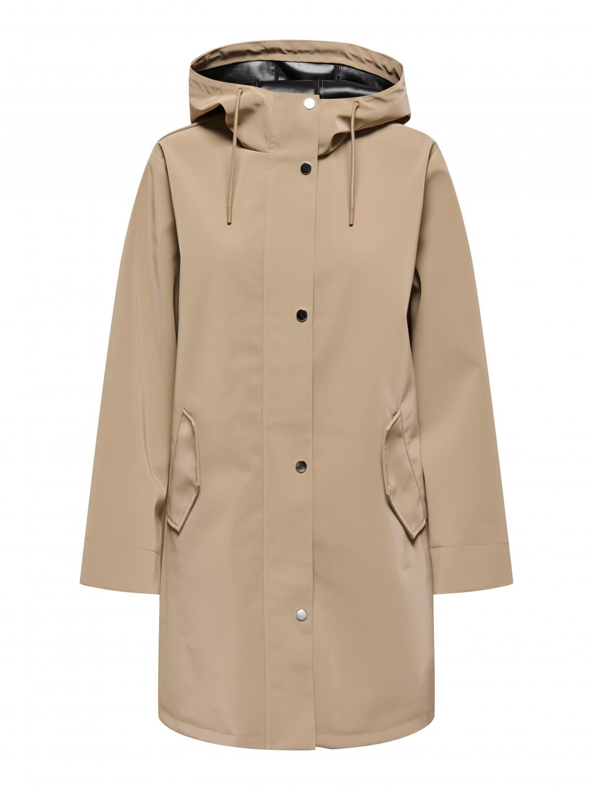 온리 테크니컬 방수 후드 레인코트 15361318_111 BROWN / SILVER MINK - 상세 이미지 4