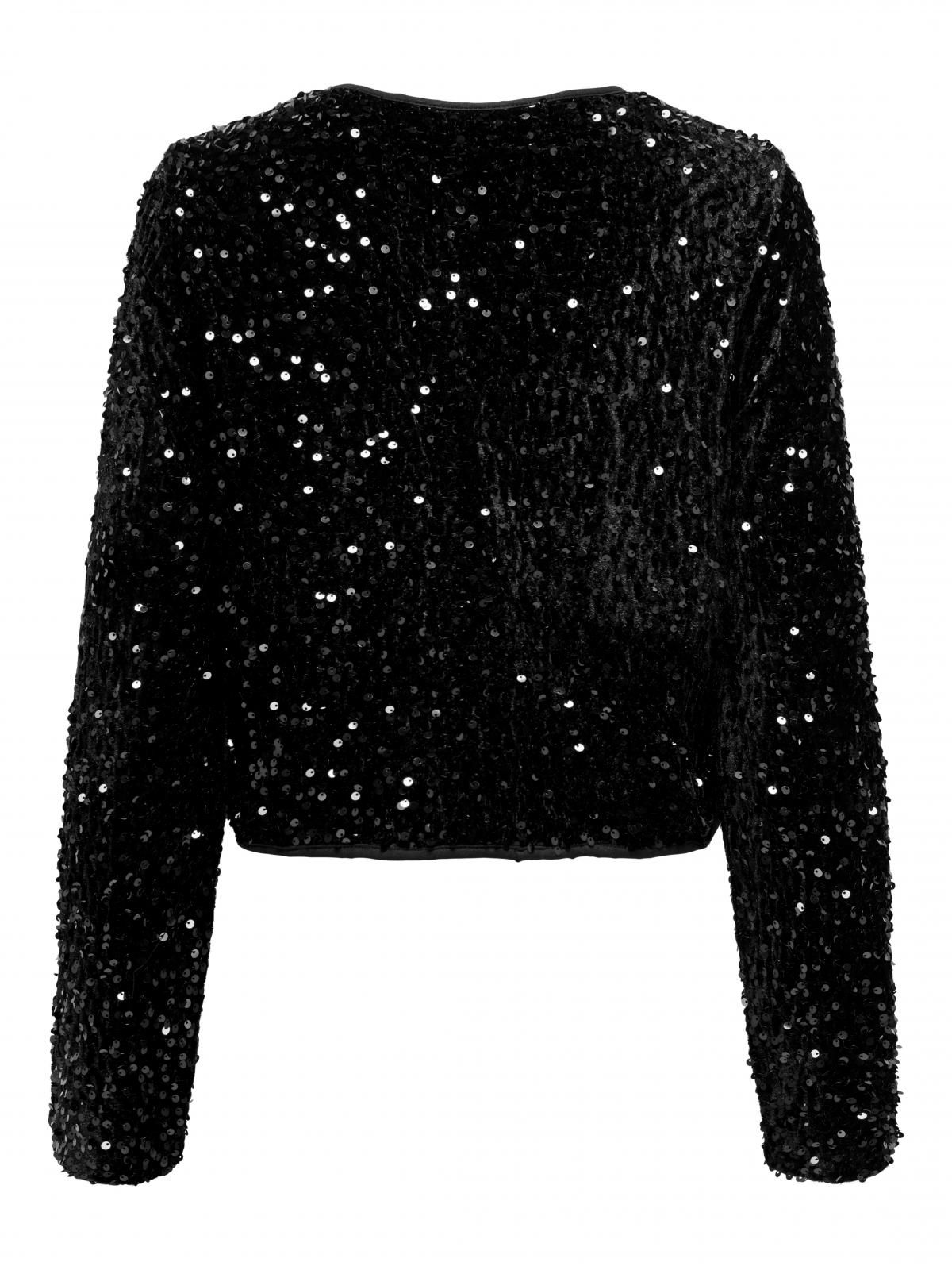 온리 파티 스팽글 라운드넥 블랙 긴팔 탑 15339412_2161_1243741 BLACK / BLACK - 상세 이미지 4