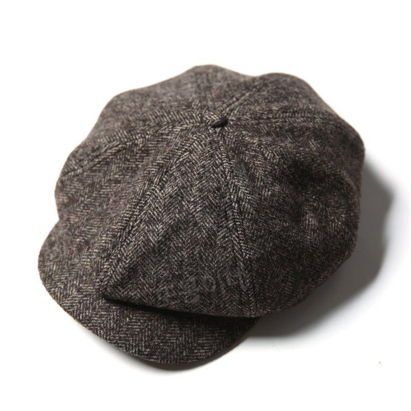 논스탁 NON STOCK 화가 모자 빈티지 헤링본 트위드 팔각형 캡 피크 남녀 캐주얼 히코리 줄무늬 남성(56-58cm) - 상세 이미지 5