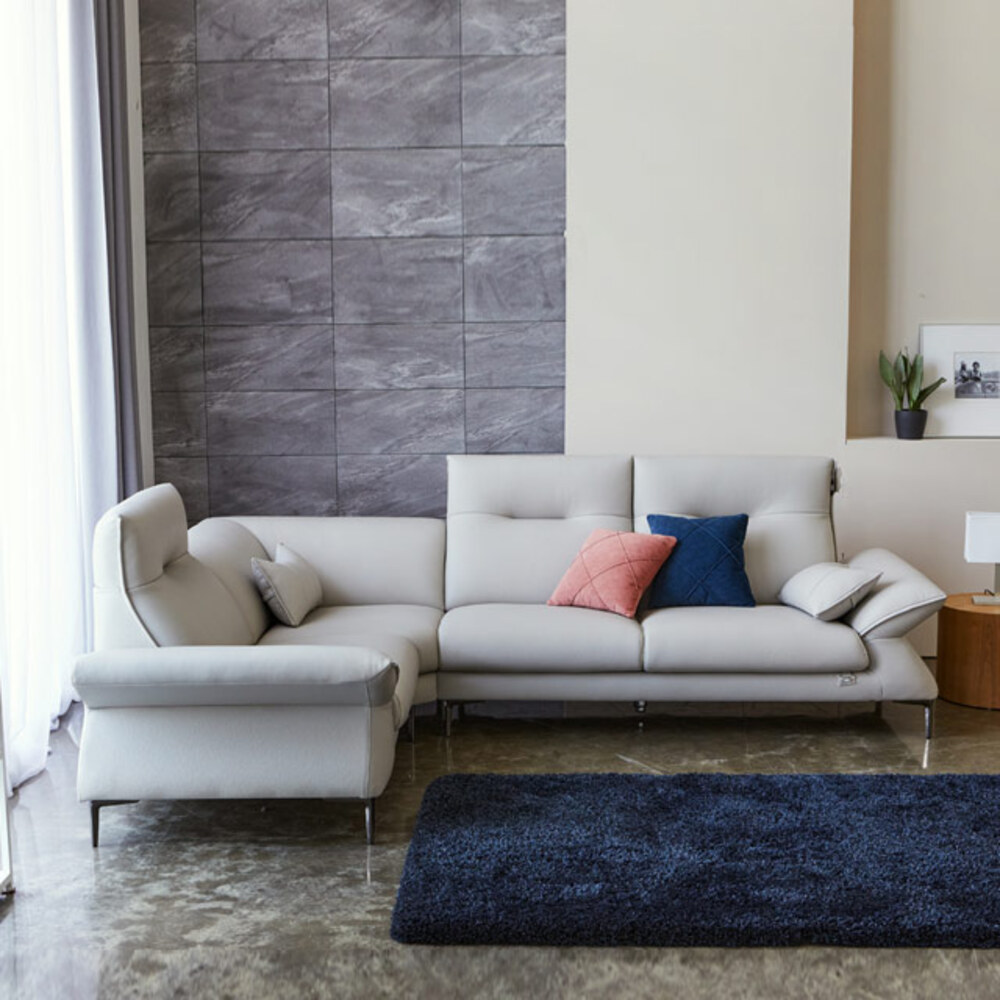 까사홈 라노스 이태리 천연 통가죽 코너형 카우치 4인소파(3+1)