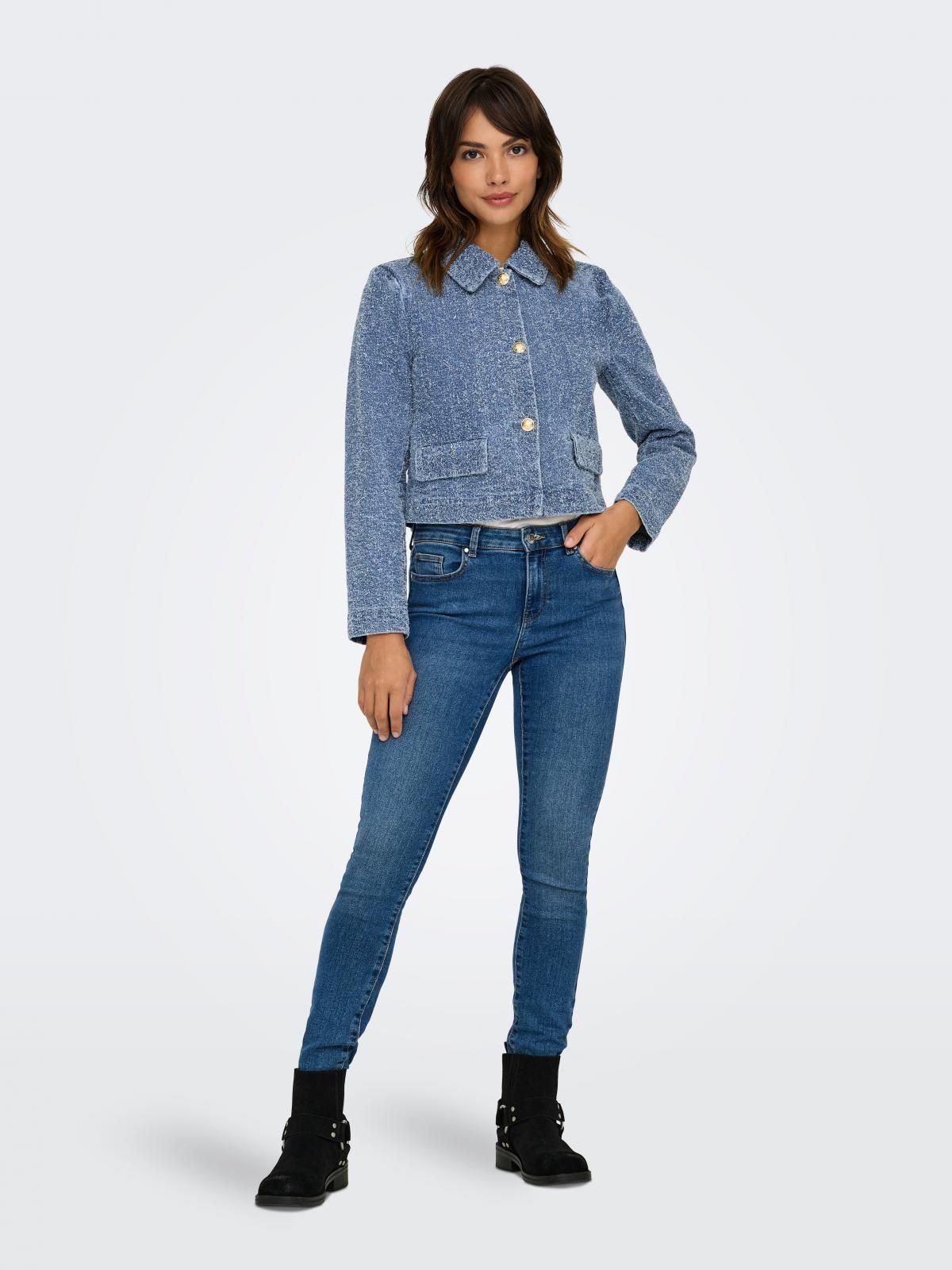 제이디와이 테크니컬 트위드 크롭 재킷 15341468_2115 BLUE / MEDIUM BLUE DENIM - 상세 이미지 5