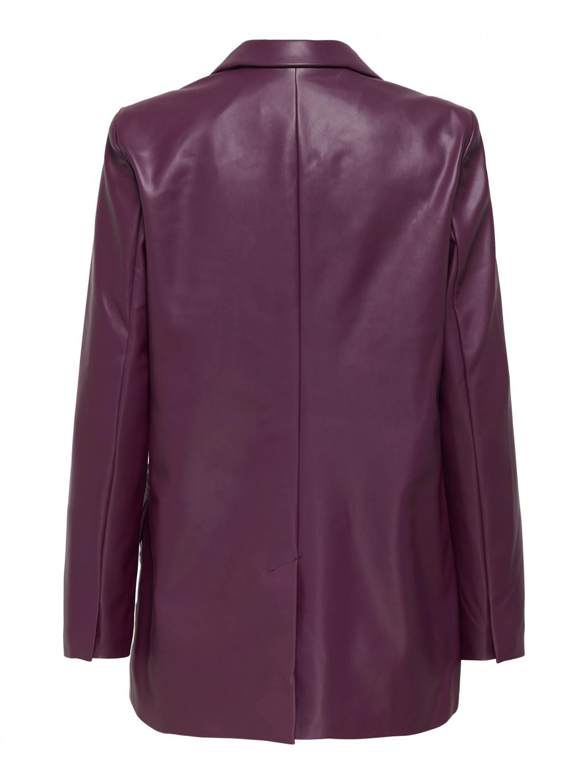 온리 더블브레스트 퍼플 레더 테일러드 재킷 15348943_1045 PURPLE / MAUVE WINE - 상세 이미지 4