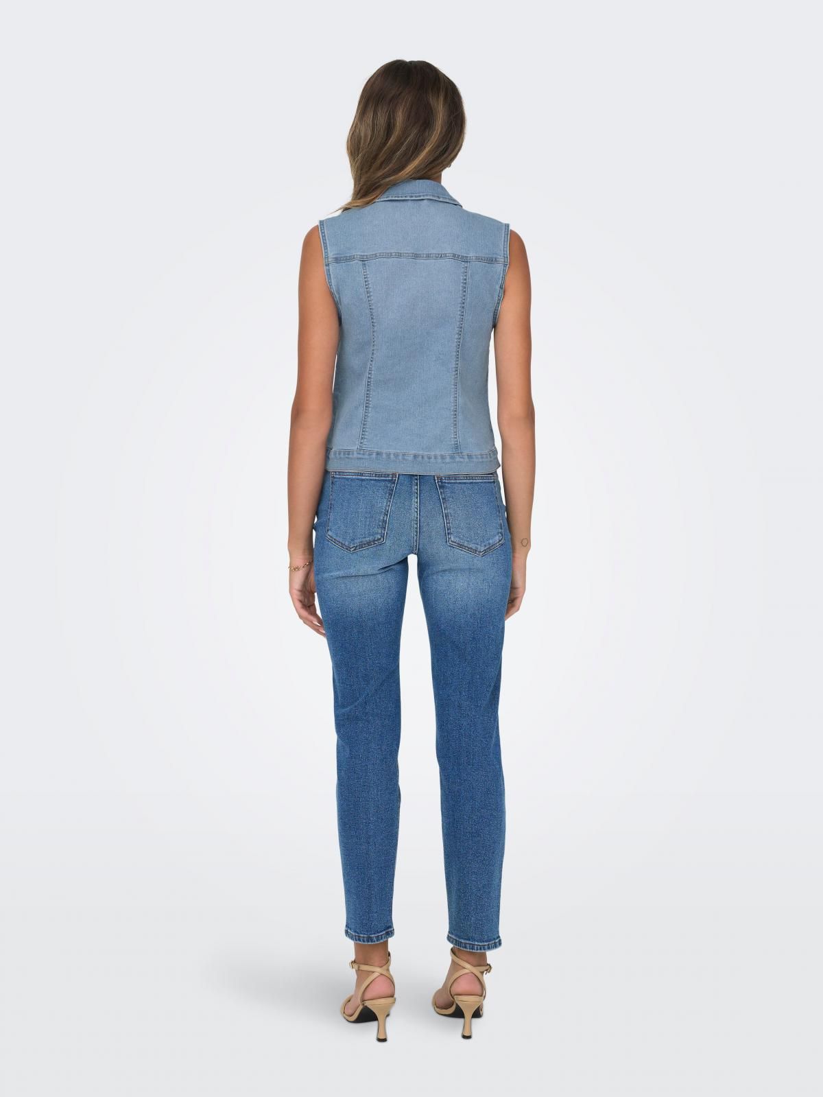 온리 트렌디 데님 베스트 버튼 민소매 15257925_2116 BLUE / LIGHT BLUE DENIM - 상세 이미지 3