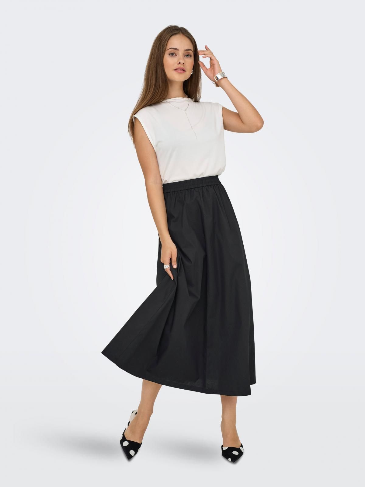 온리 베이직 롱스커트 밴딩 15370417_2161 BLACK / BLACK - 상세 이미지 5