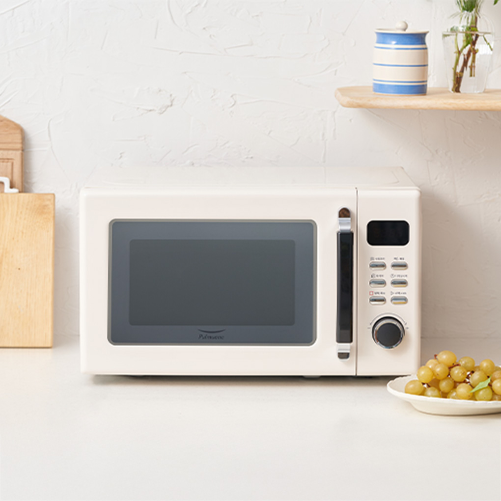 풀무원 레트로 전자식 전자레인지 20L MS20D0TC (크림베이지)