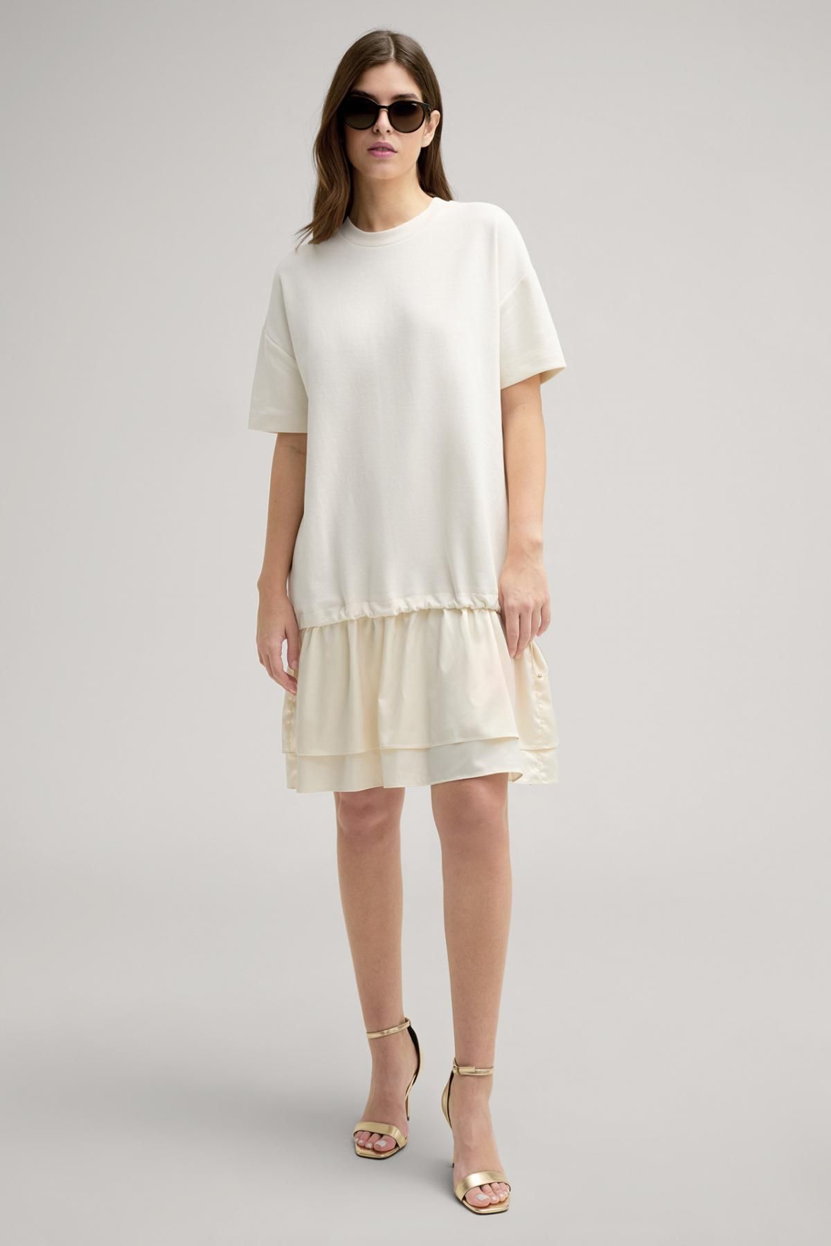 윱 레이어드 아이코닉 크림 스웨트 원피스 30046247-10007096-102 OFFWHITE - 상세 이미지 3