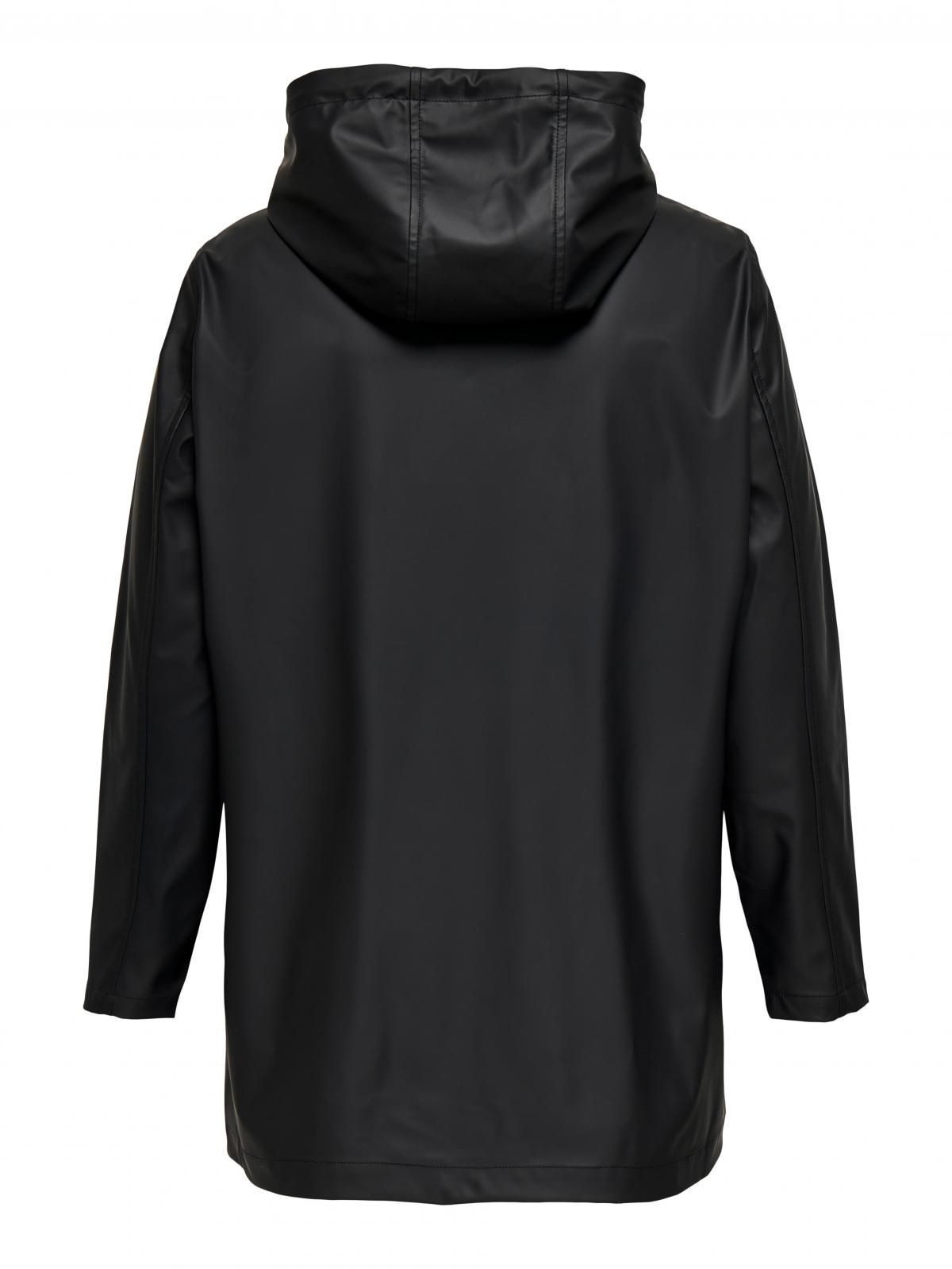온리 빅사이즈 테크니컬 방수 후드 레인코트 15363648_2161 BLACK / BLACK - 상세 이미지 4