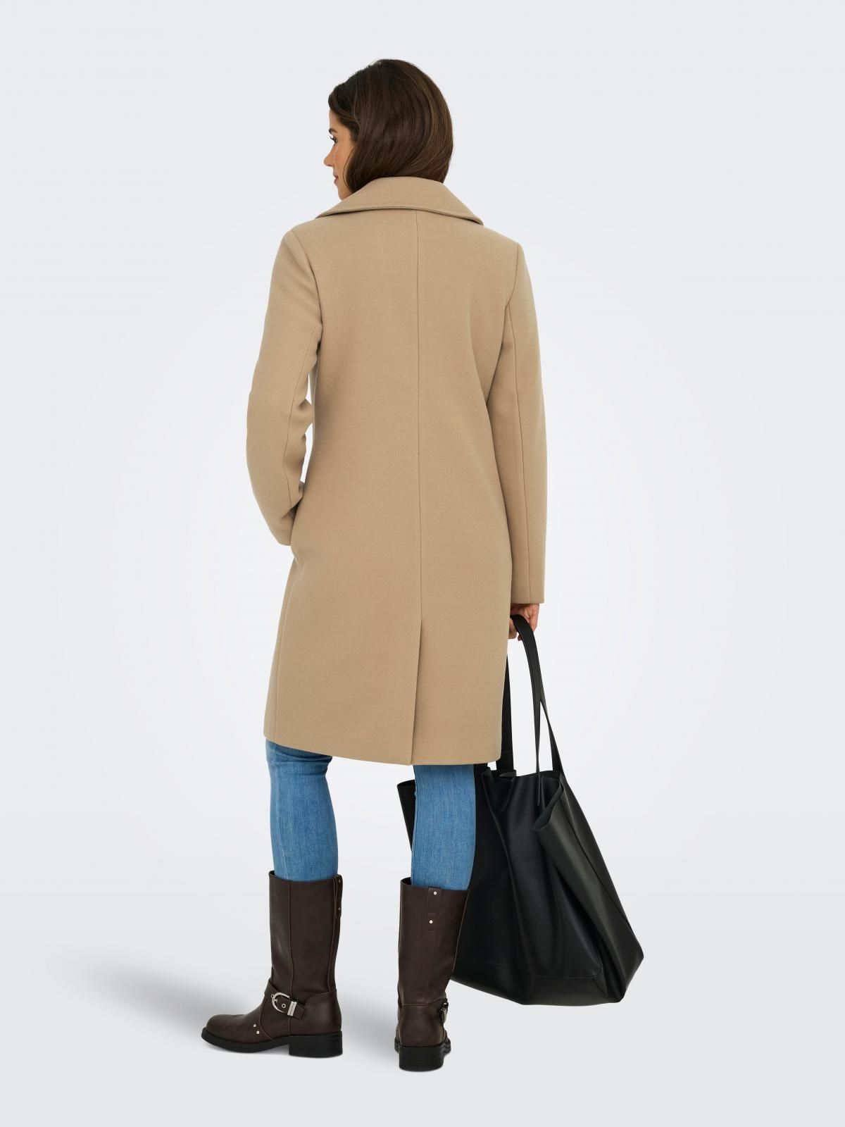 온리 더블버튼 클래식 테크니컬 롱 코트 15349217_240 BROWN / TANNIN - 상세 이미지 3