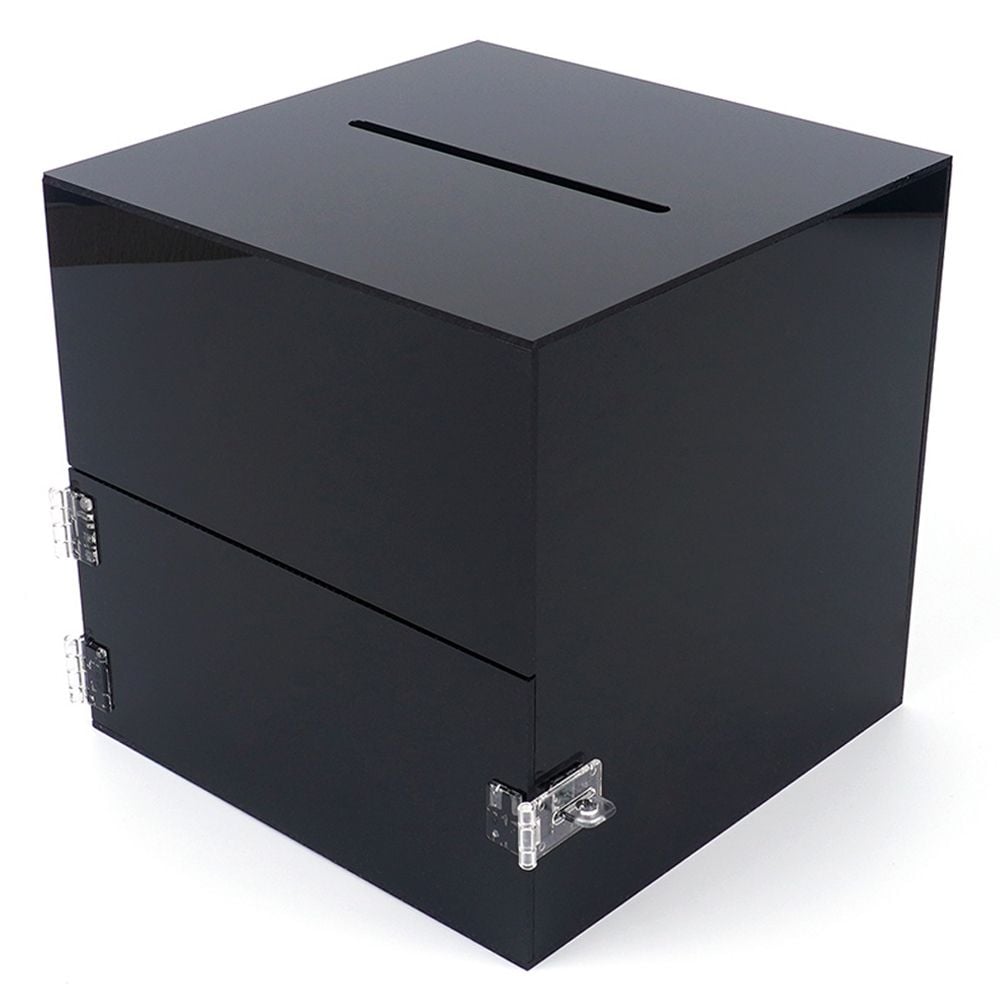 블랙 아크릴 모금함 20x20cm 투표함 건의함 식권함 - 상품 이미지