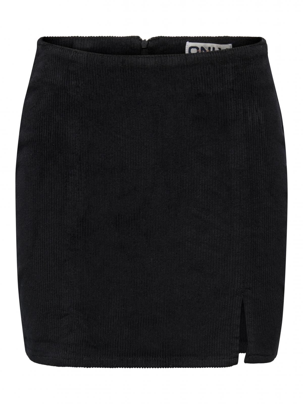 온리 코듀로이 미니 스커트 사이드 슬릿 15353633_2161 BLACK / BLACK - 상세 이미지 3