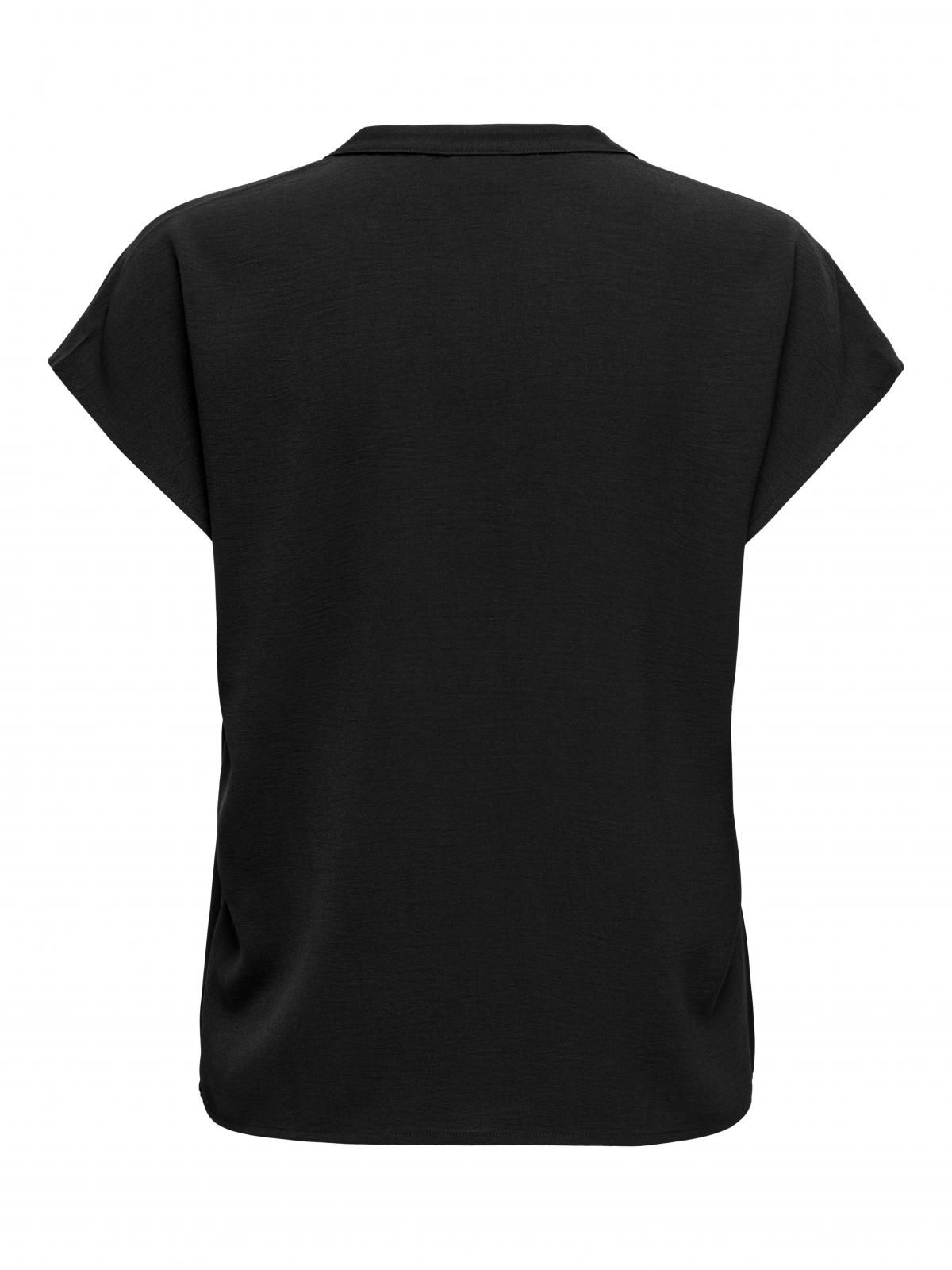 제이디와이 데일리 브이넥 볼륨 반팔 블라우스 15249287_2161 BLACK / BLACK - 상세 이미지 4
