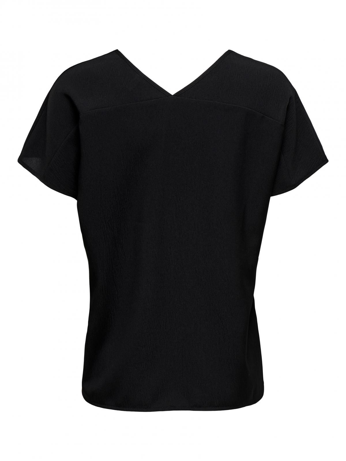 온리 베이직 블랙 브이넥 반팔 티셔츠 15342641_2161 BLACK / BLACK - 상세 이미지 4