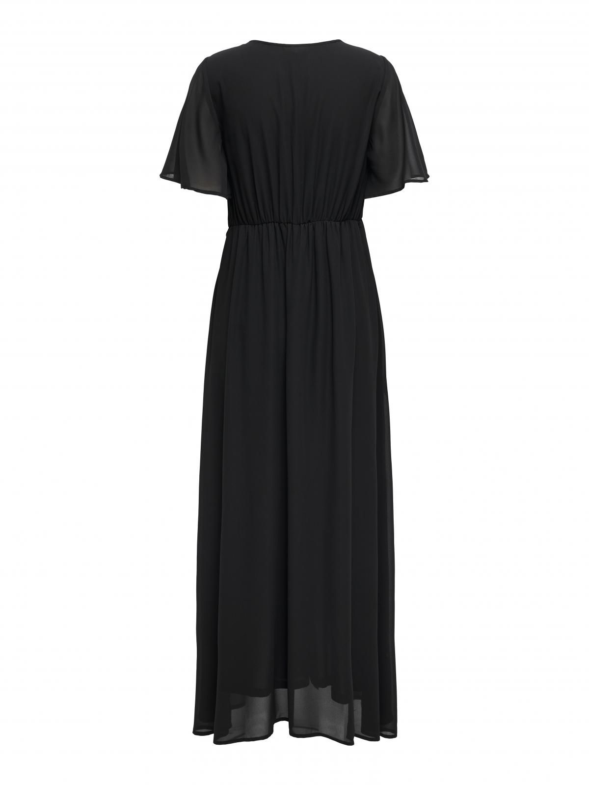 온리 블랙 브이넥 랩 롱 원피스 15347968_2161 BLACK / BLACK - 상세 이미지 4