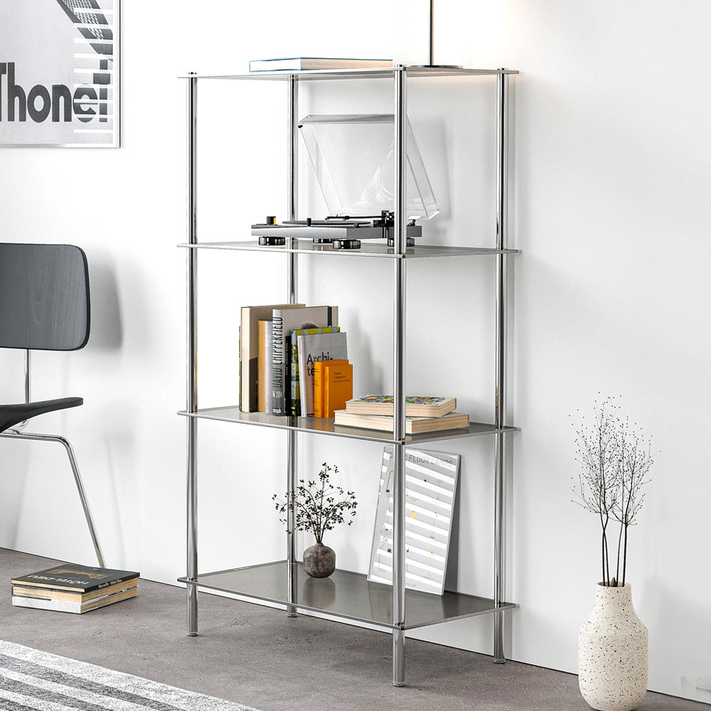 스탠드 스텐 미드센츄리 모듈 유리 수납 선반 장식장 거실장 2단