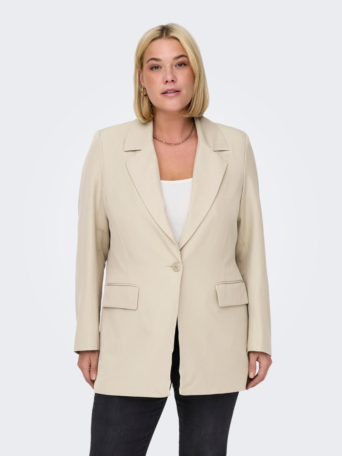 온리 컴포트핏 테일러드 베이지 블레이저 15325162_108 GREY / OXFORD TAN - 상품 이미지