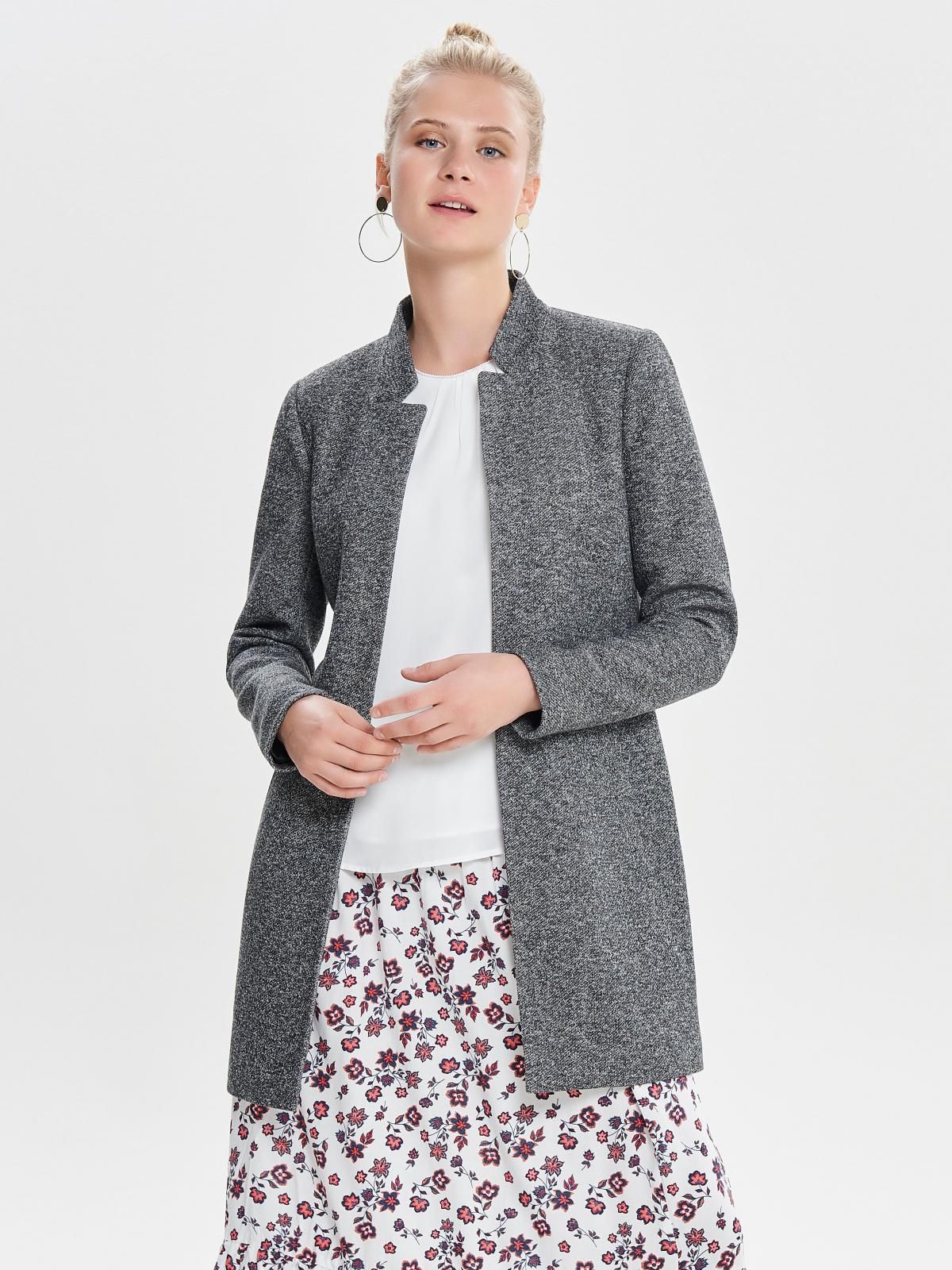 온리 테크니컬 슬림핏 오픈 블레이저 15149366_2383 GREY / DARK GREY MELANGE - 상품 이미지