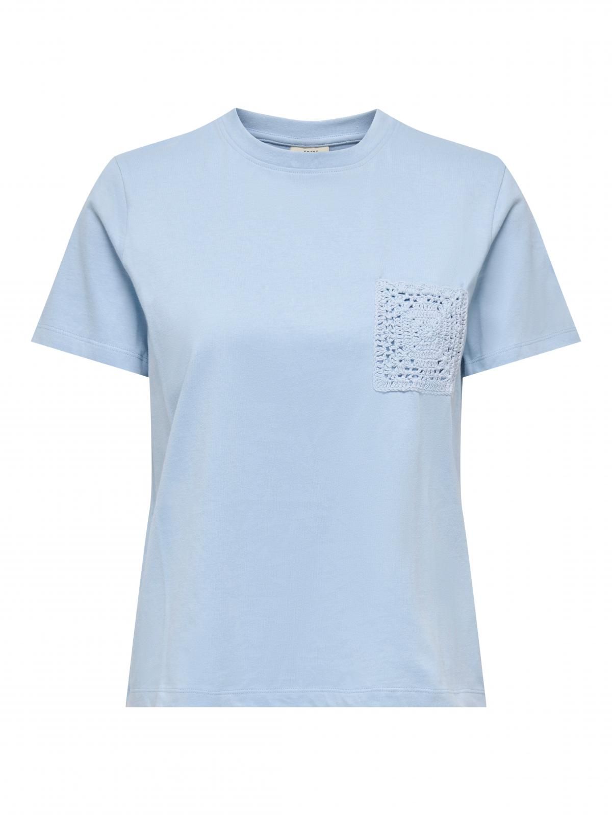 제이디와이 레이스 디테일 라운드넥 반팔 티셔츠 15322073_3013 BLUE / SOFT CHAMBRAY - 상세 이미지 3