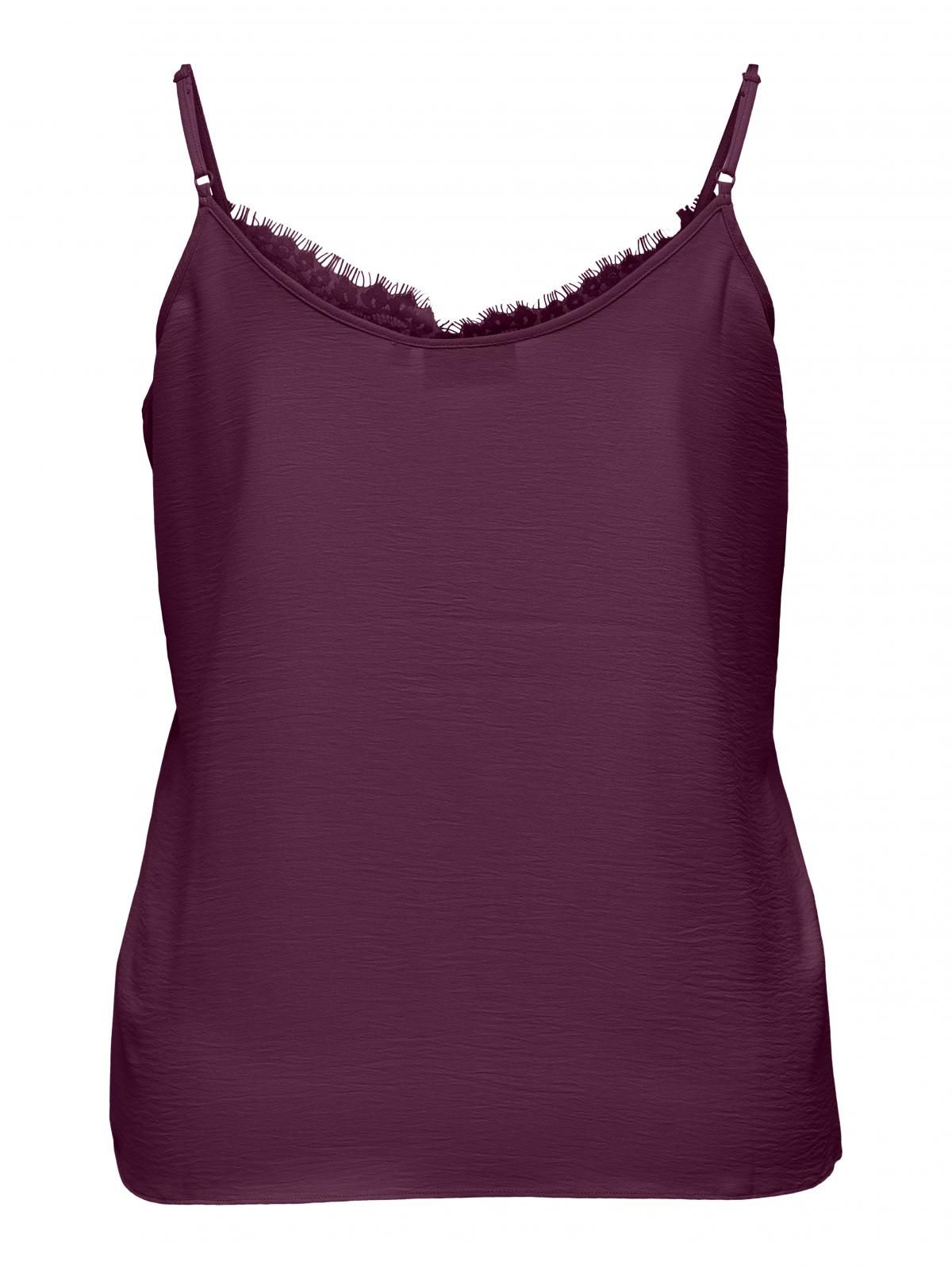 온리 레이스 브이넥 슬리브리스 탑 15256947_1045 PURPLE / MAUVE WINE - 상세 이미지 5